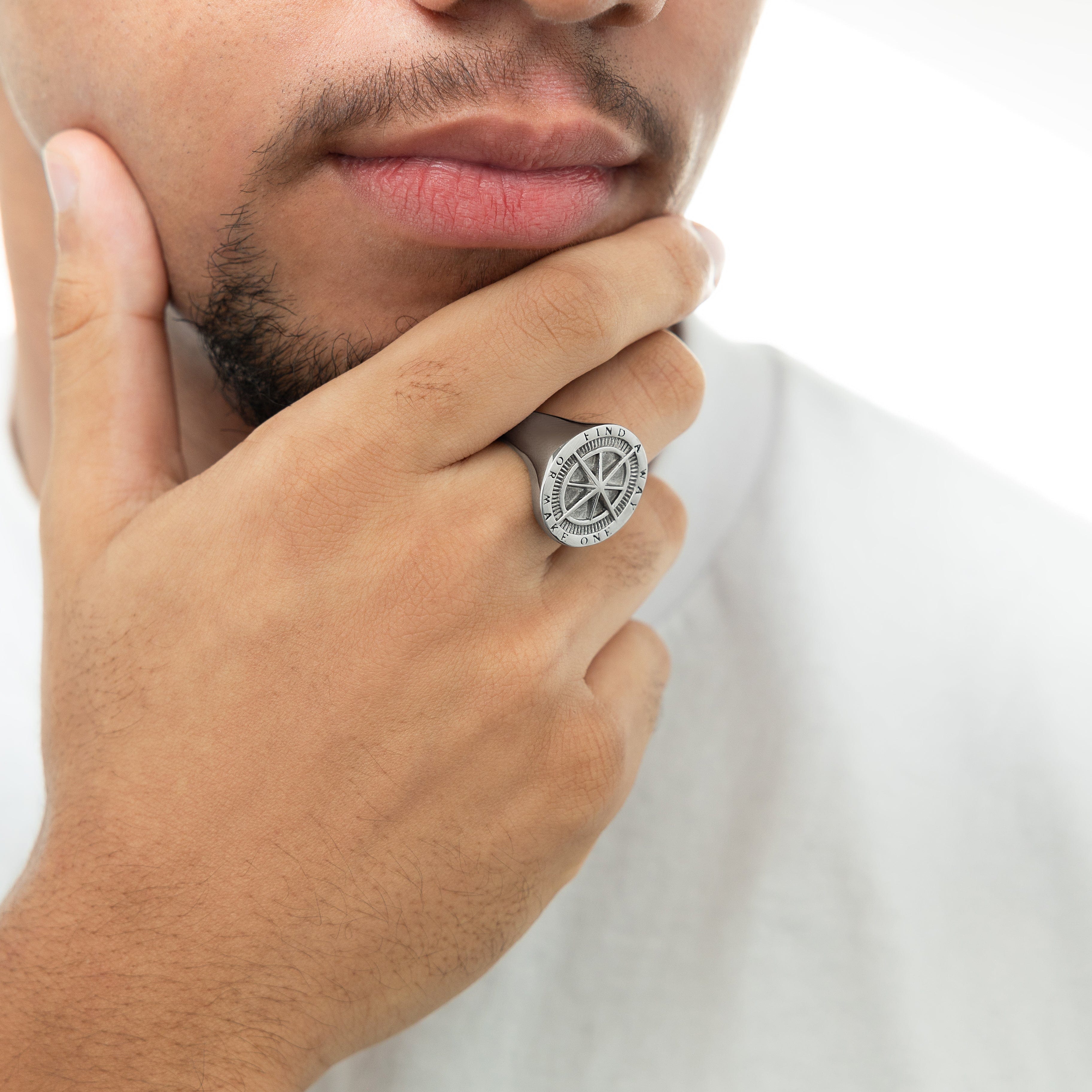 "Find a Way" Compass Ring | Men