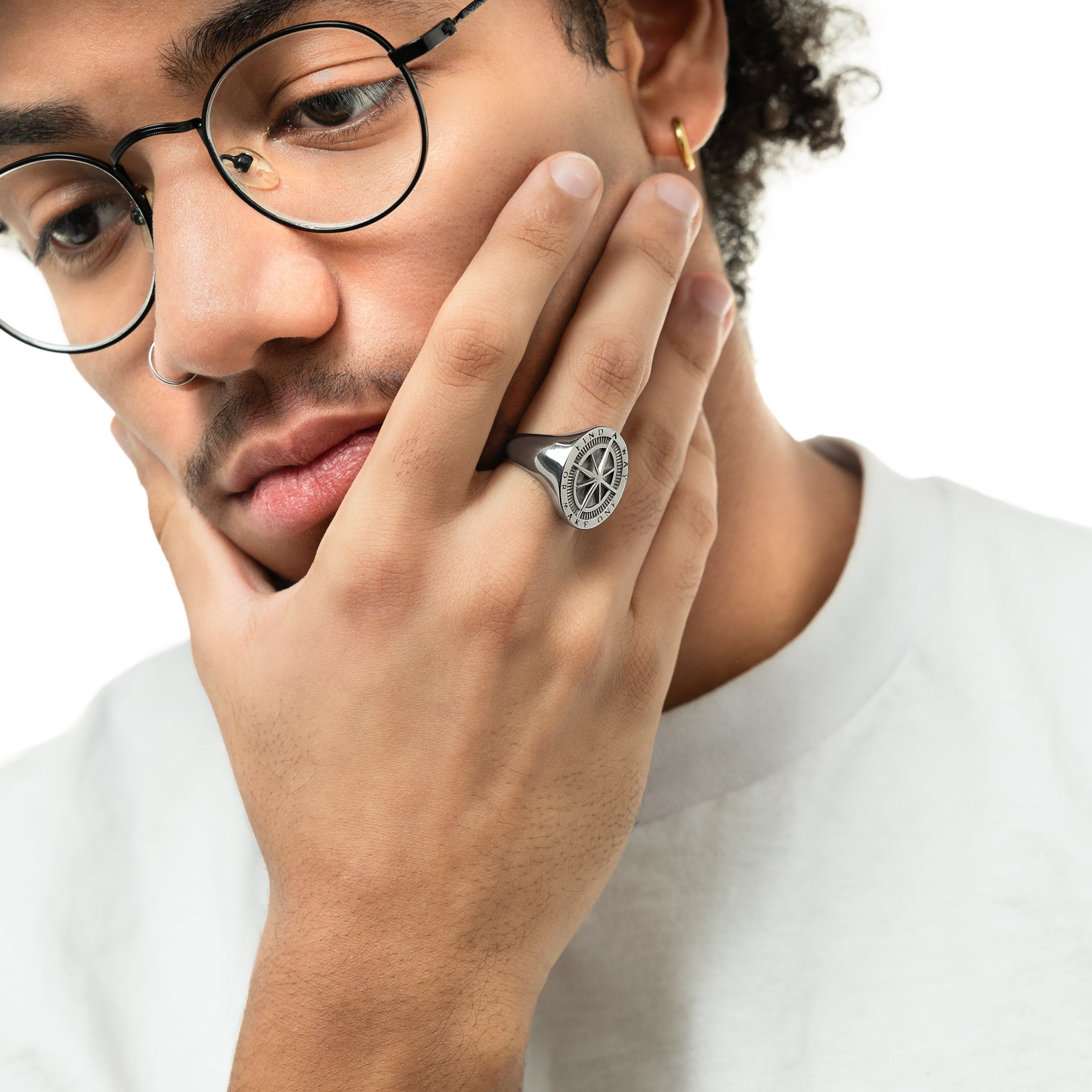 "Find a Way" Compass Ring | Men