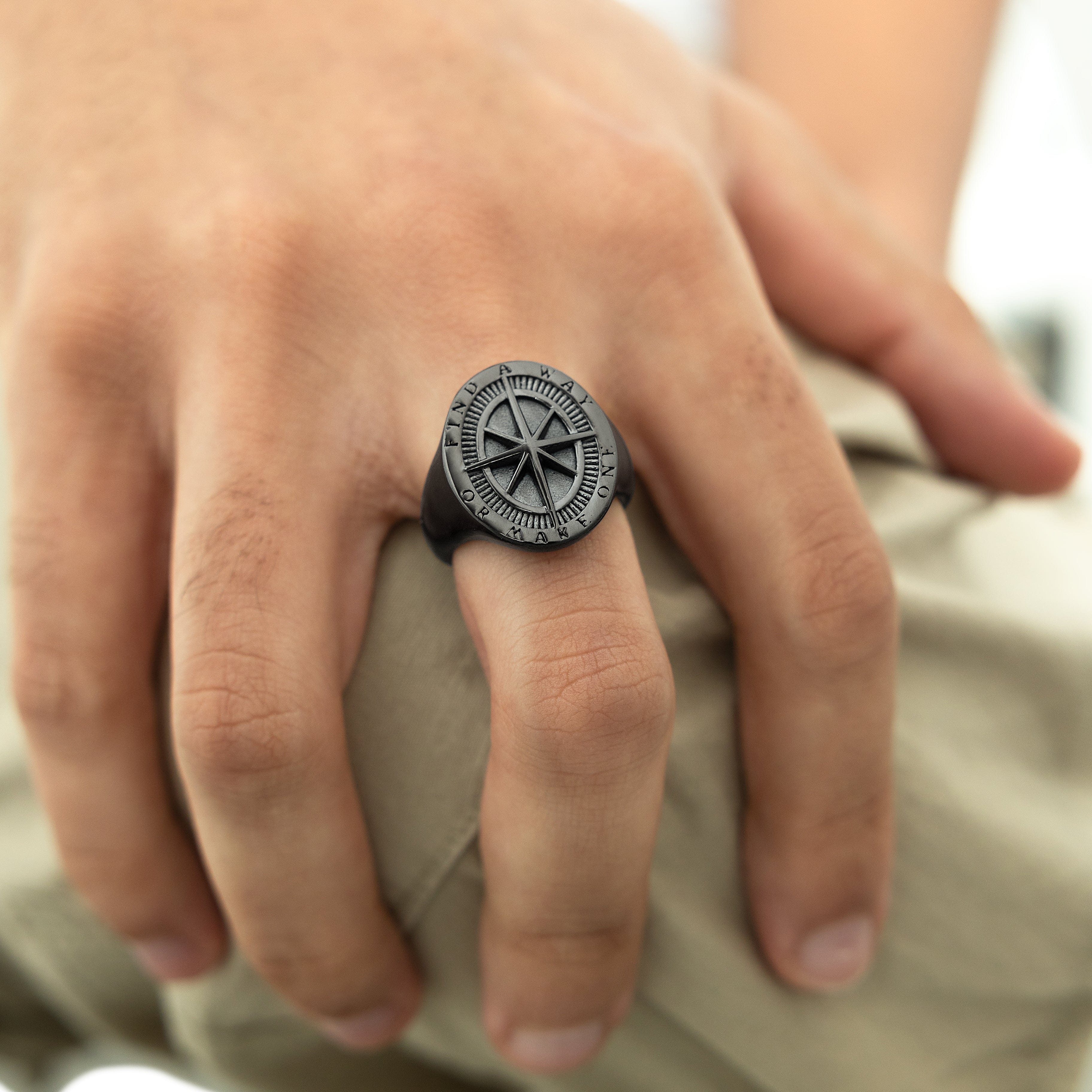 "Find a Way" Compass Ring | Men