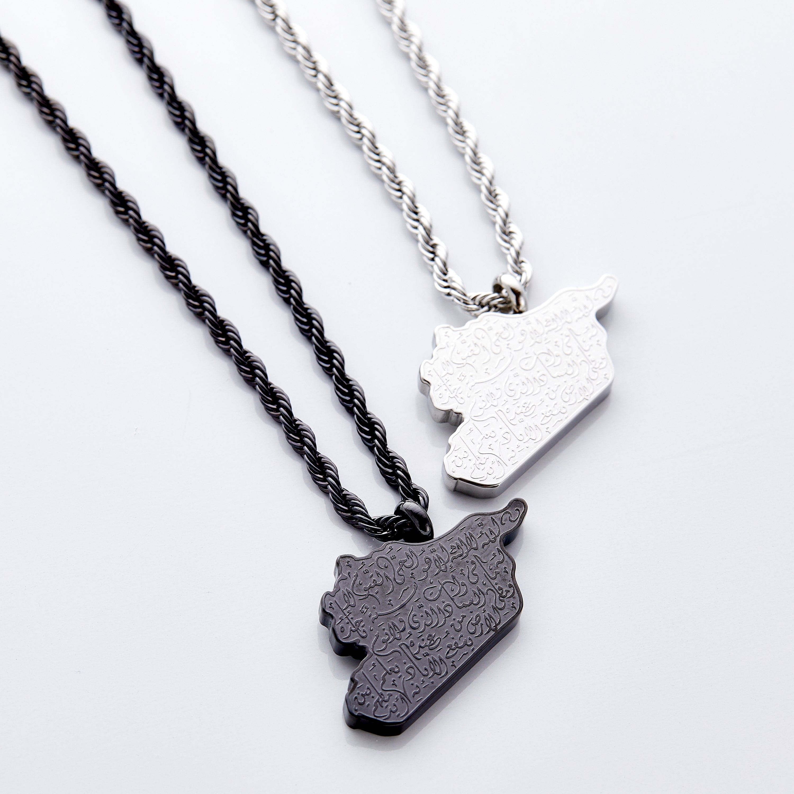 Ayatul Kursi Country Map Necklace | Men - Nominal