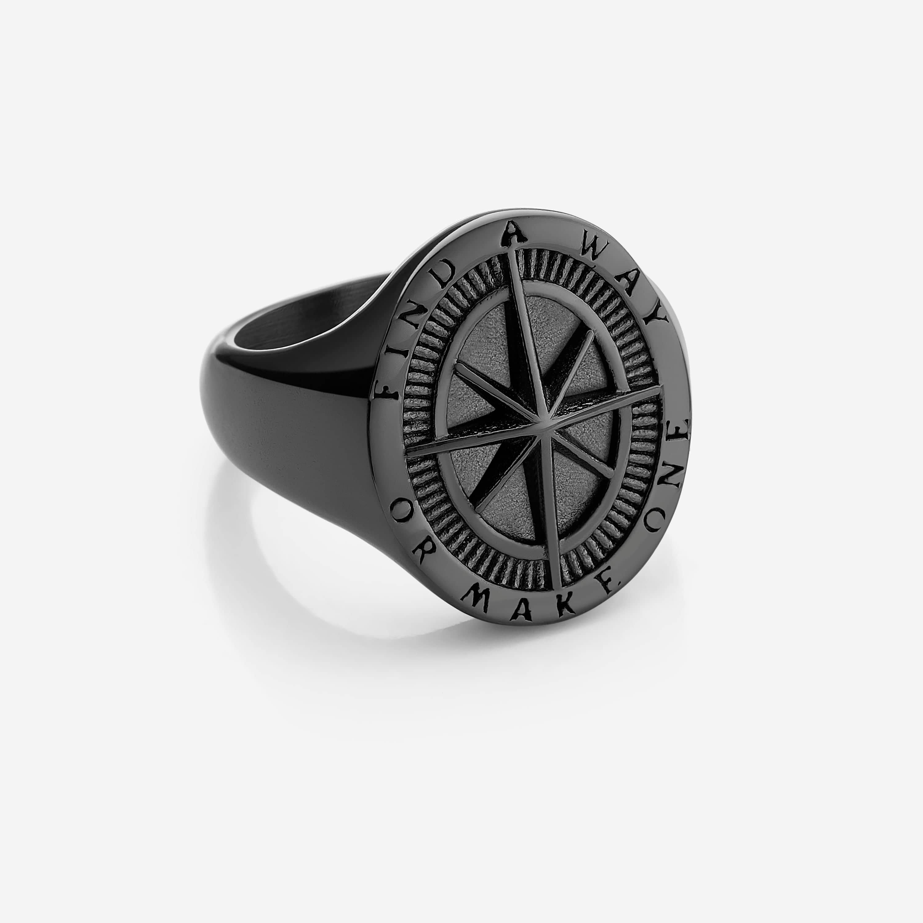 "Find a Way" Compass Ring | Men