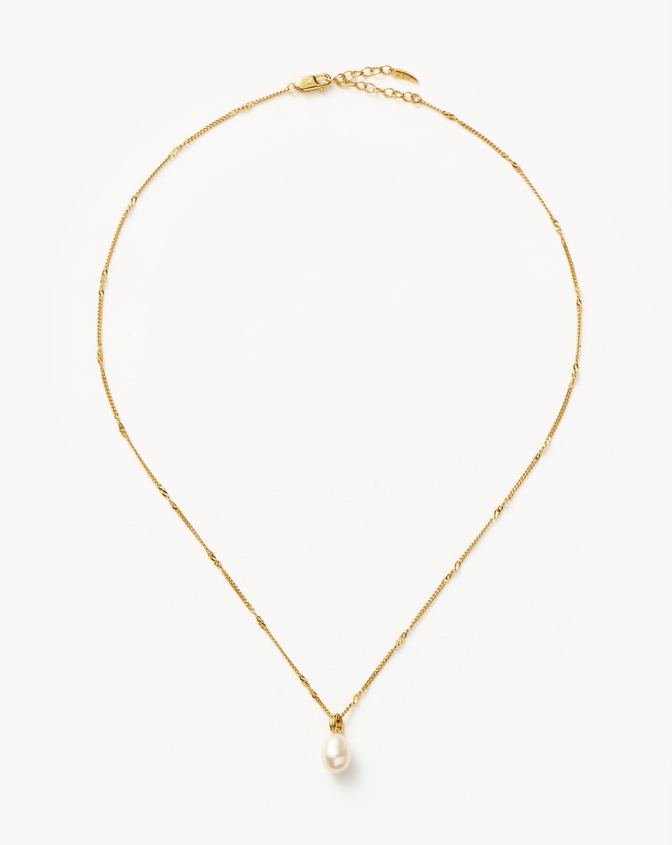 Baroque Pearl Twisted Chain Necklace | 18ct Gold Vermeil/Pearl