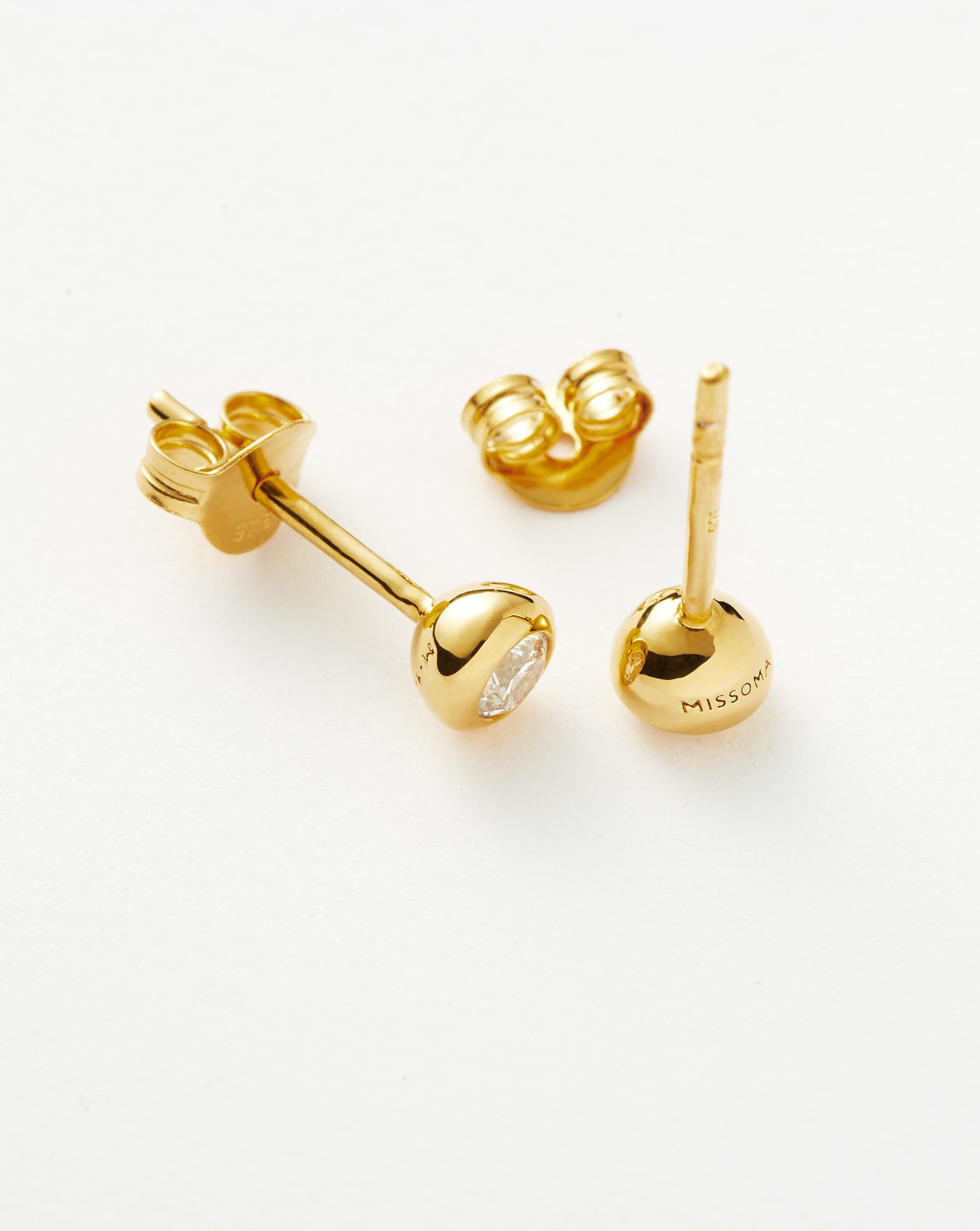 Classic Stone Stud Earrings | 18ct Gold Vermeil/Cubic Zirconia