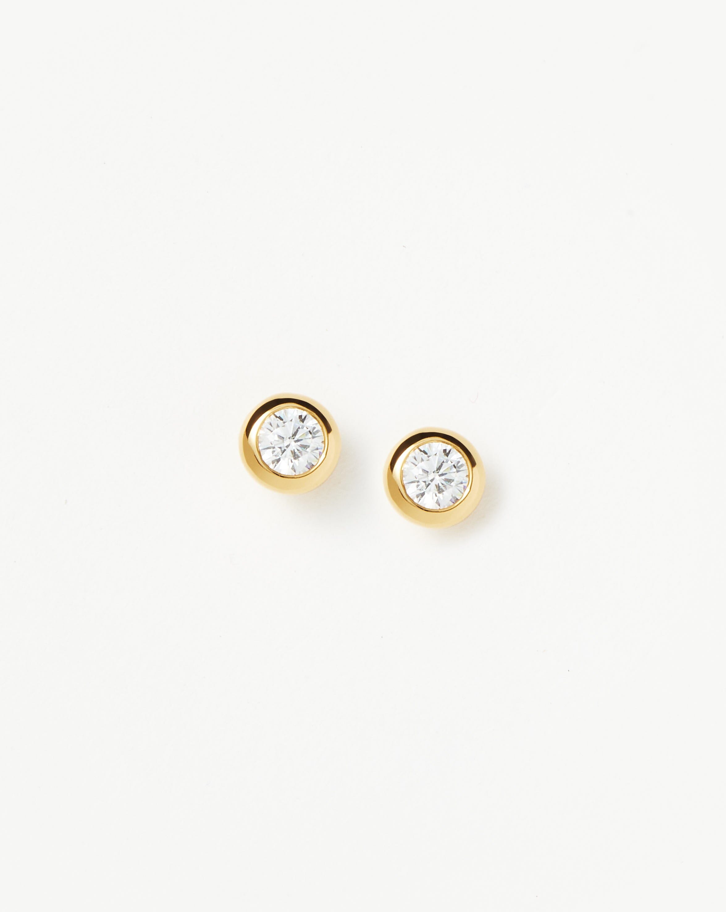 Classic Stone Stud Earrings | 18ct Gold Vermeil/Cubic Zirconia