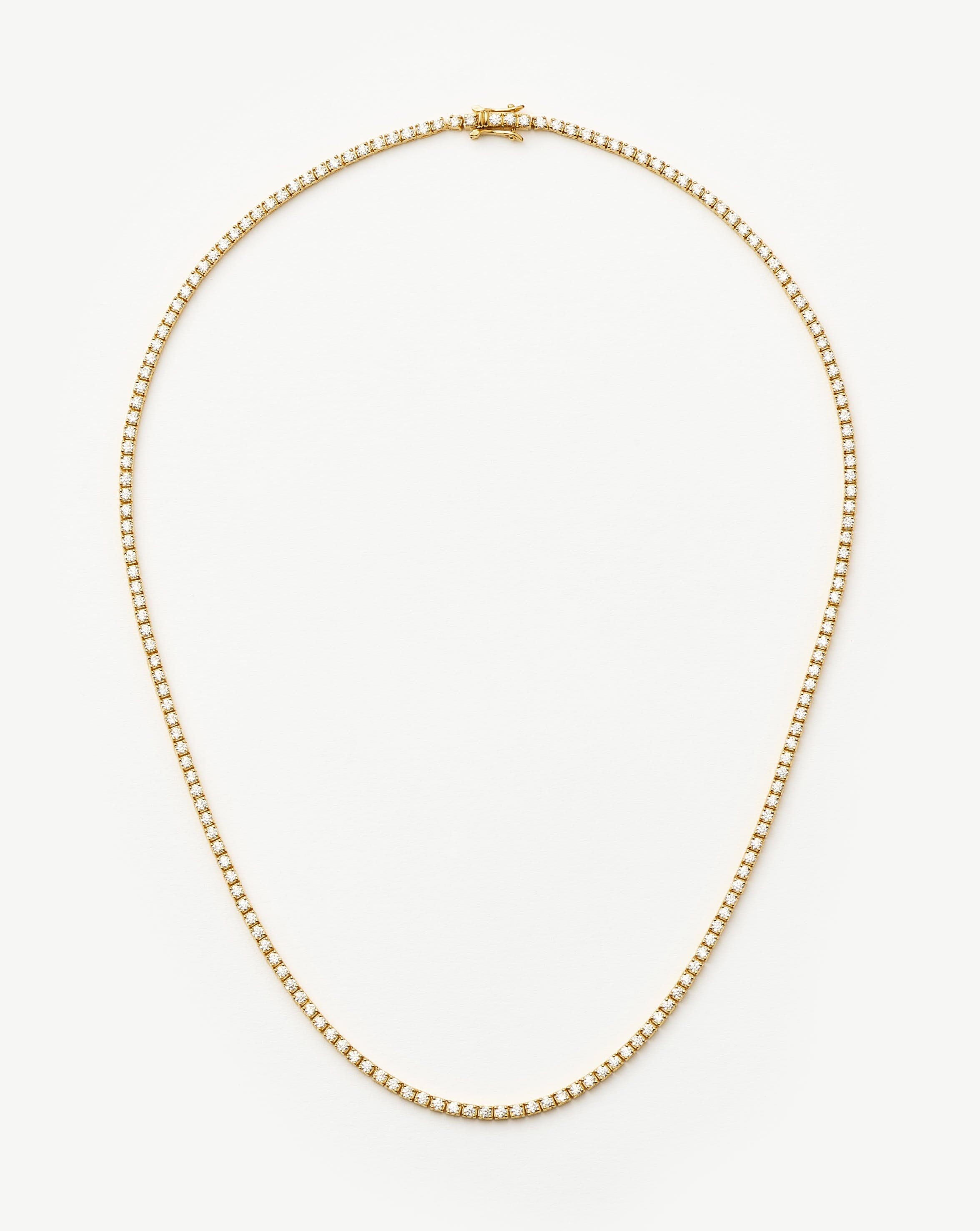 Classic Tennis Necklace | 18ct Gold Vermeil Cubic Zirconia