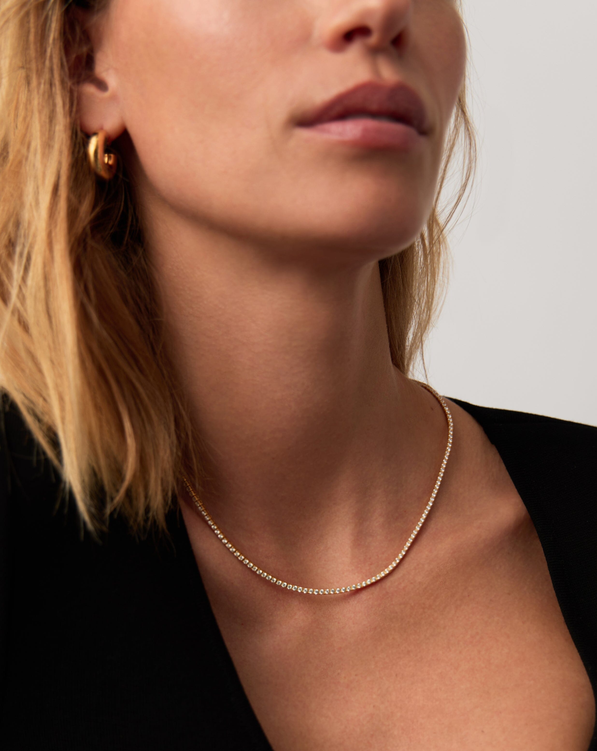 Classic Tennis Necklace | 18ct Gold Vermeil Cubic Zirconia