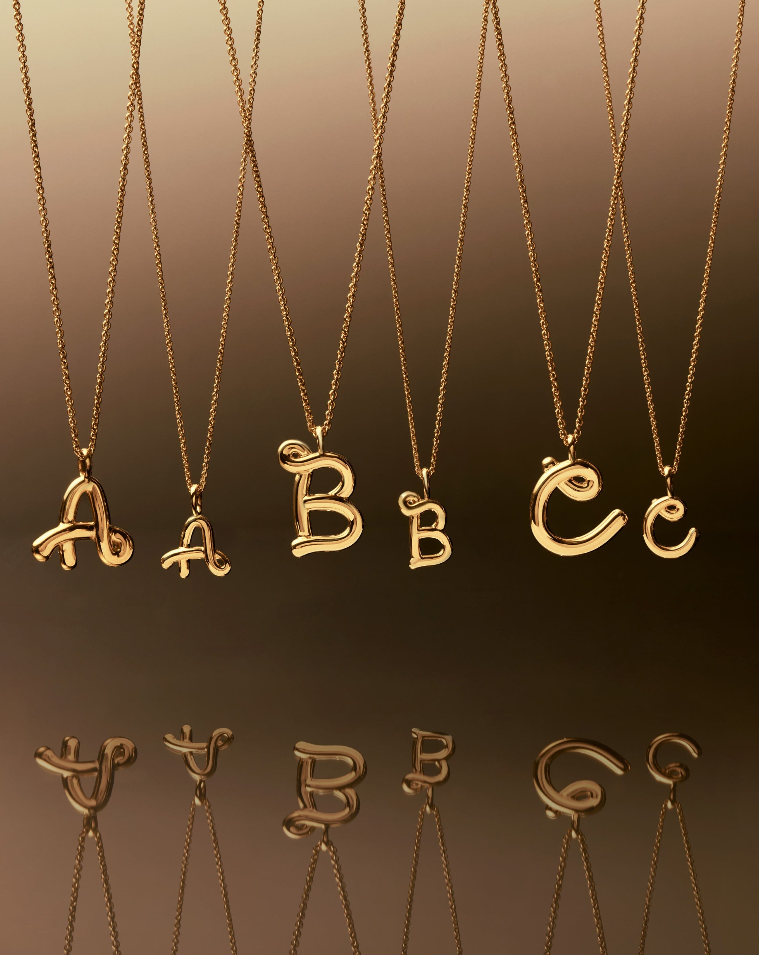 Curly Molten Mini Initial Necklace - A | 18ct Gold Vermeil