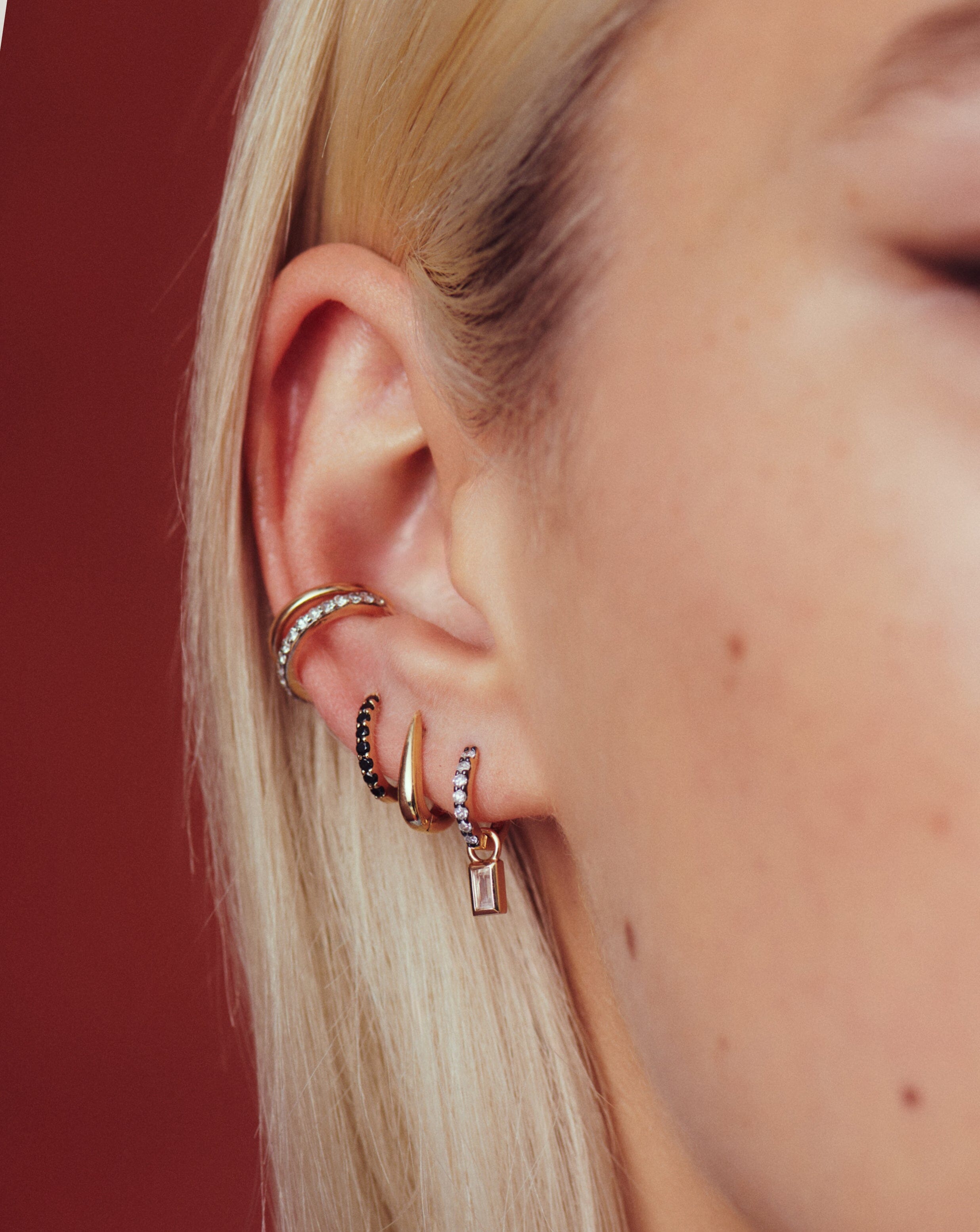 Fine Claw Huggies | 14ct Solid Gold