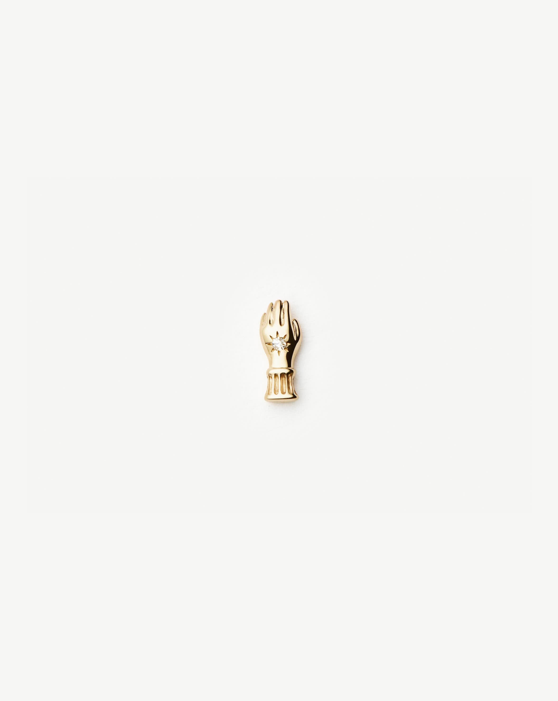 Fine Harris Reed Hand Single Stud Earring | 14ct Solid Gold/Diamond
