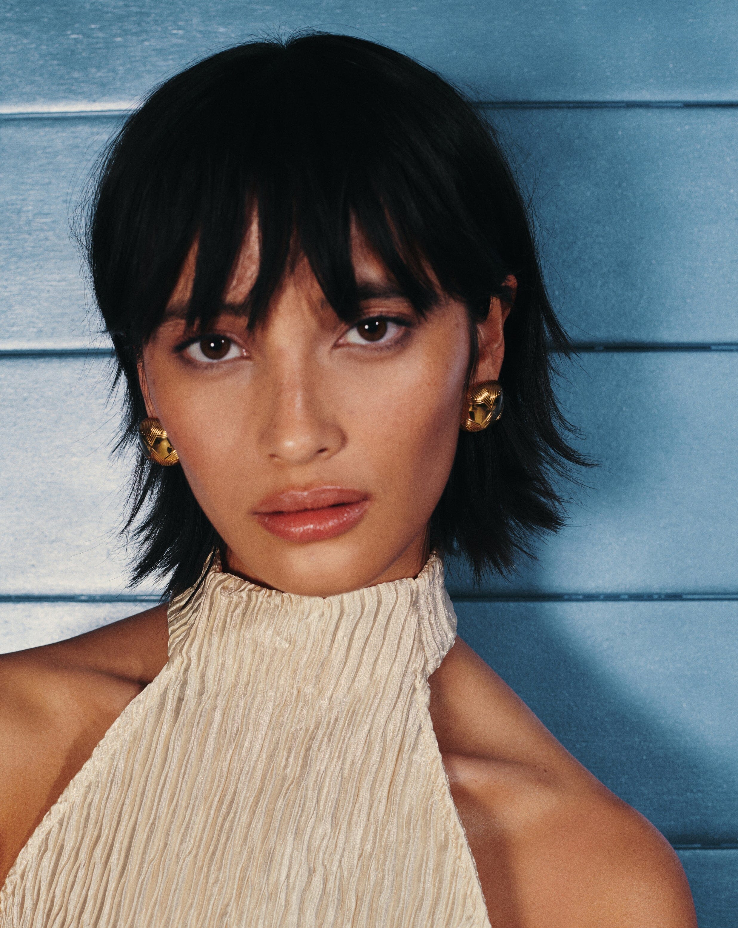 Hera Oversized Dome Ridge Stud Earrings