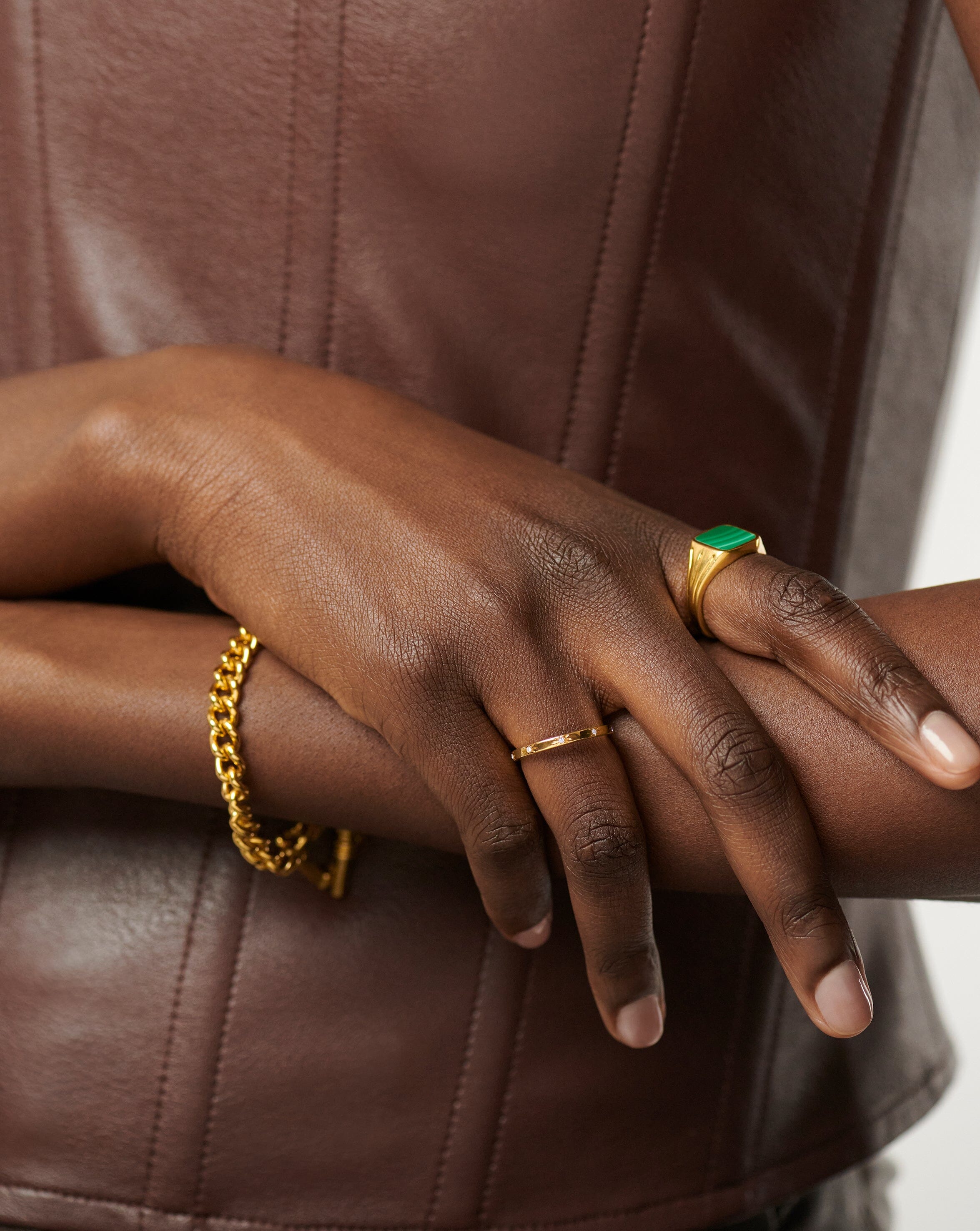Interstellar Star Studded Stacking Ring | 18ct Gold Vermeil