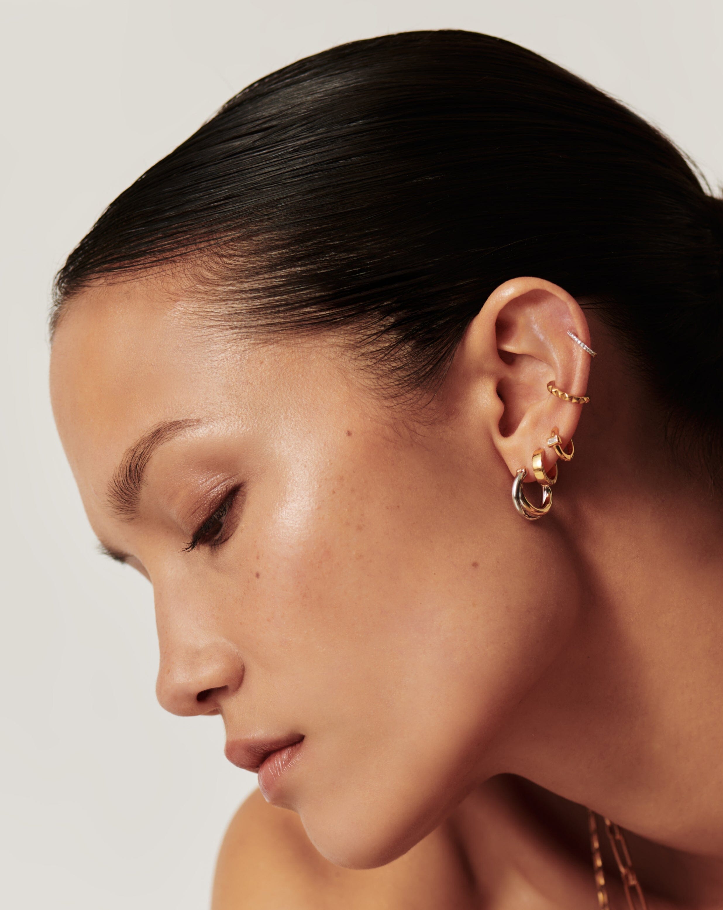 Lucy Williams Entwine Small Hoop Earrings  | Mixed Metal