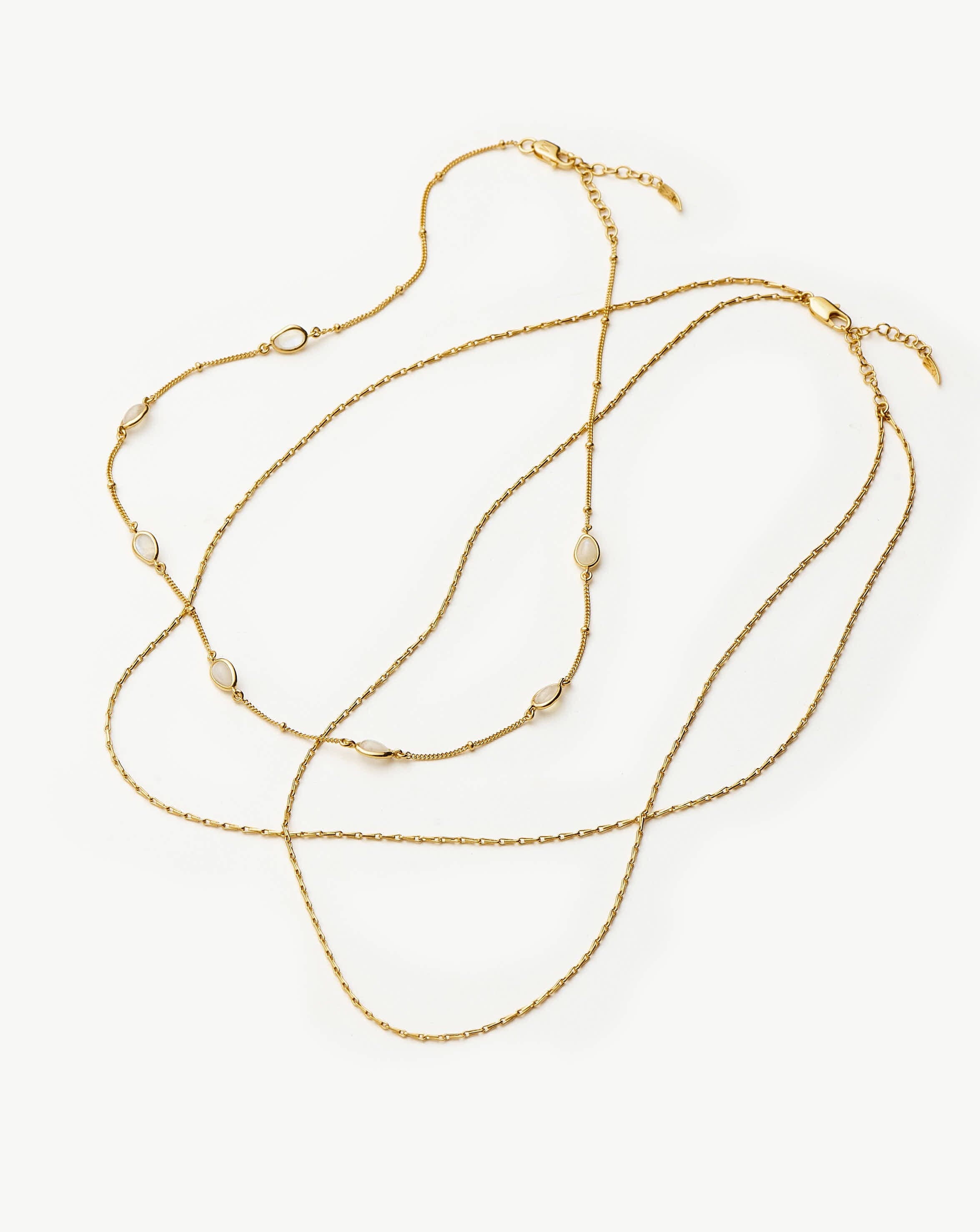 Magma & Twisted Double Chain Necklace Set | 18ct Gold Vermeil