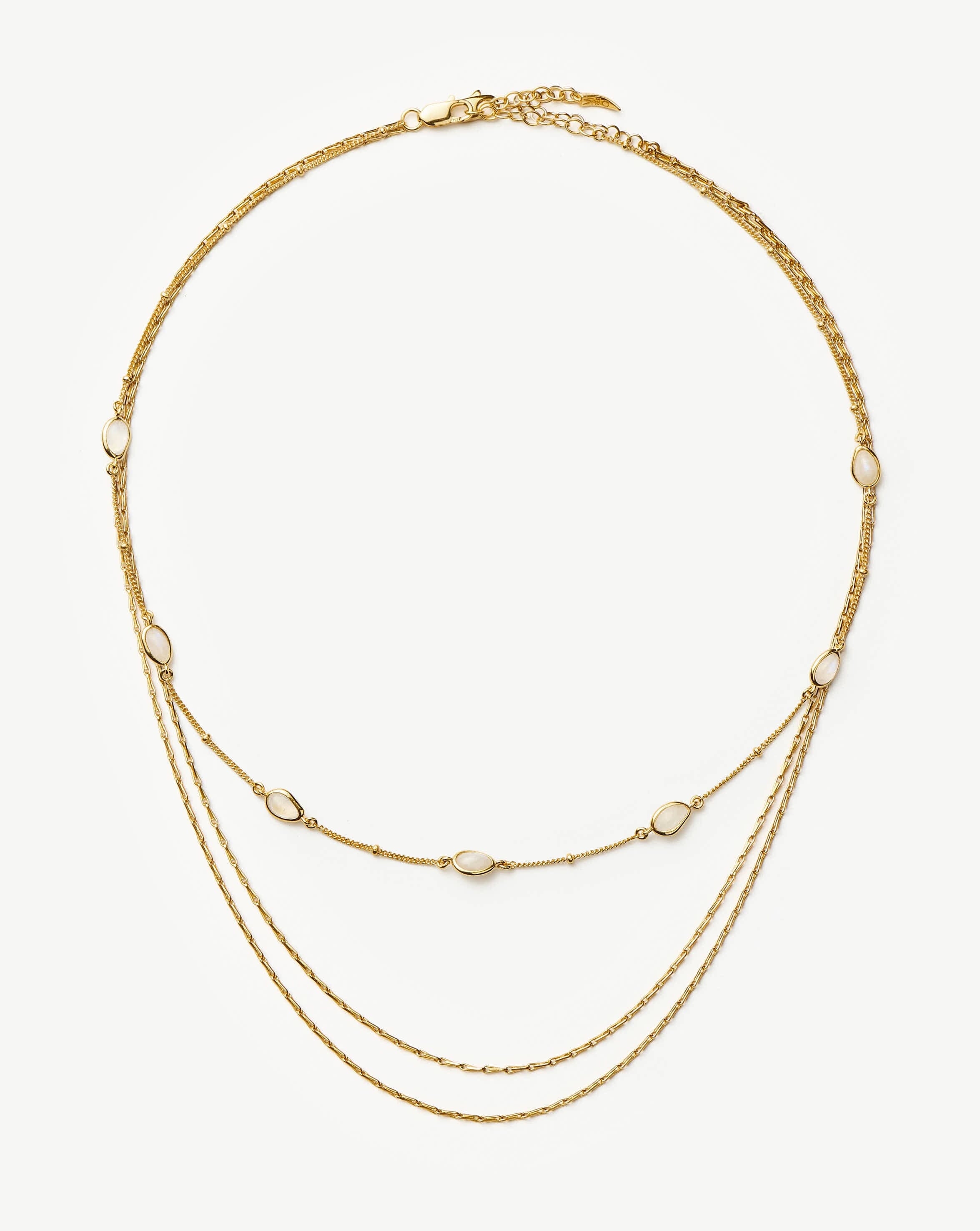 Magma & Twisted Double Chain Necklace Set | 18ct Gold Vermeil