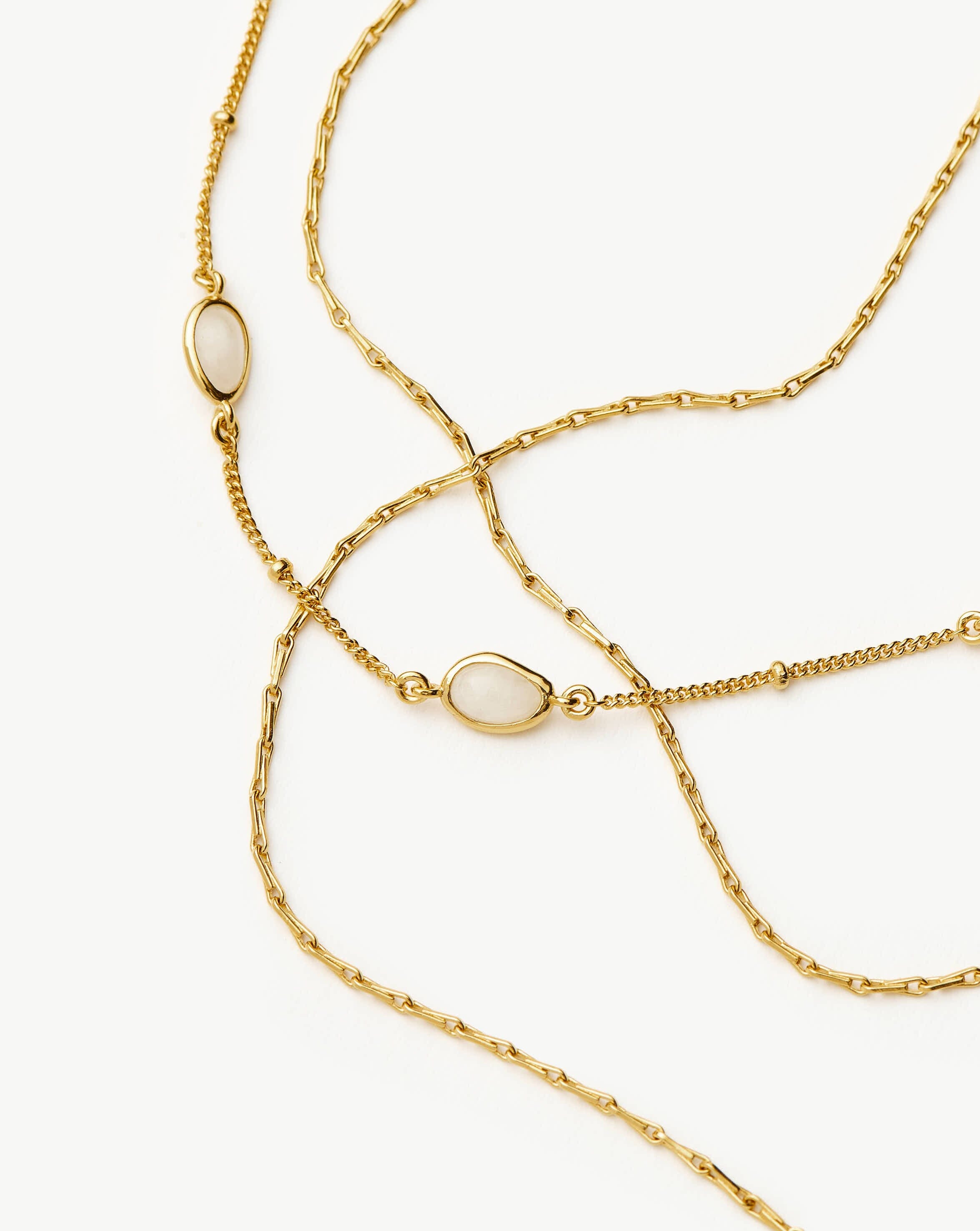 Magma & Twisted Double Chain Necklace Set | 18ct Gold Vermeil