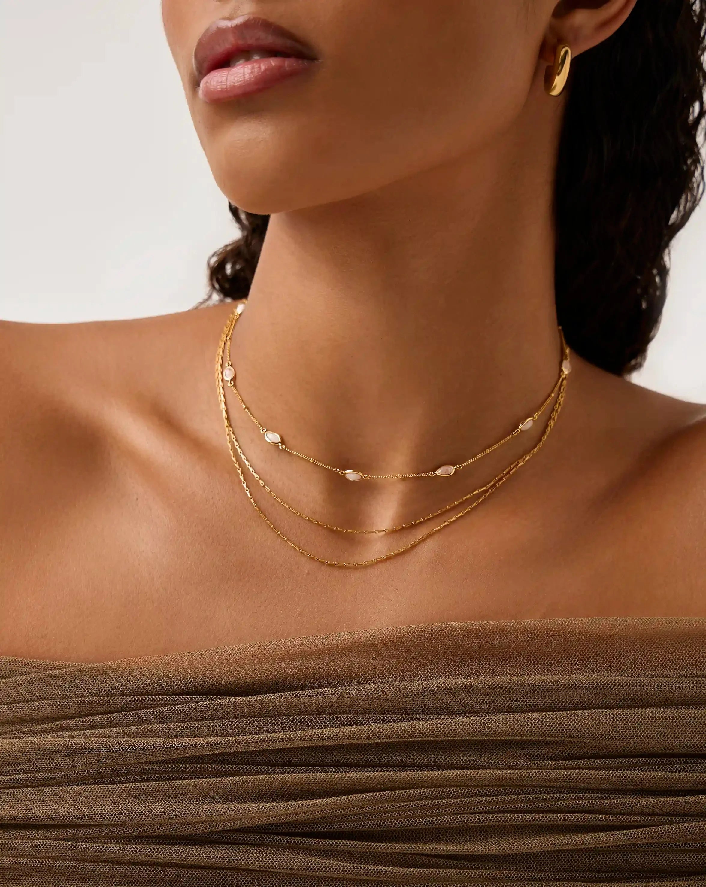 Magma & Twisted Double Chain Necklace Set | 18ct Gold Vermeil