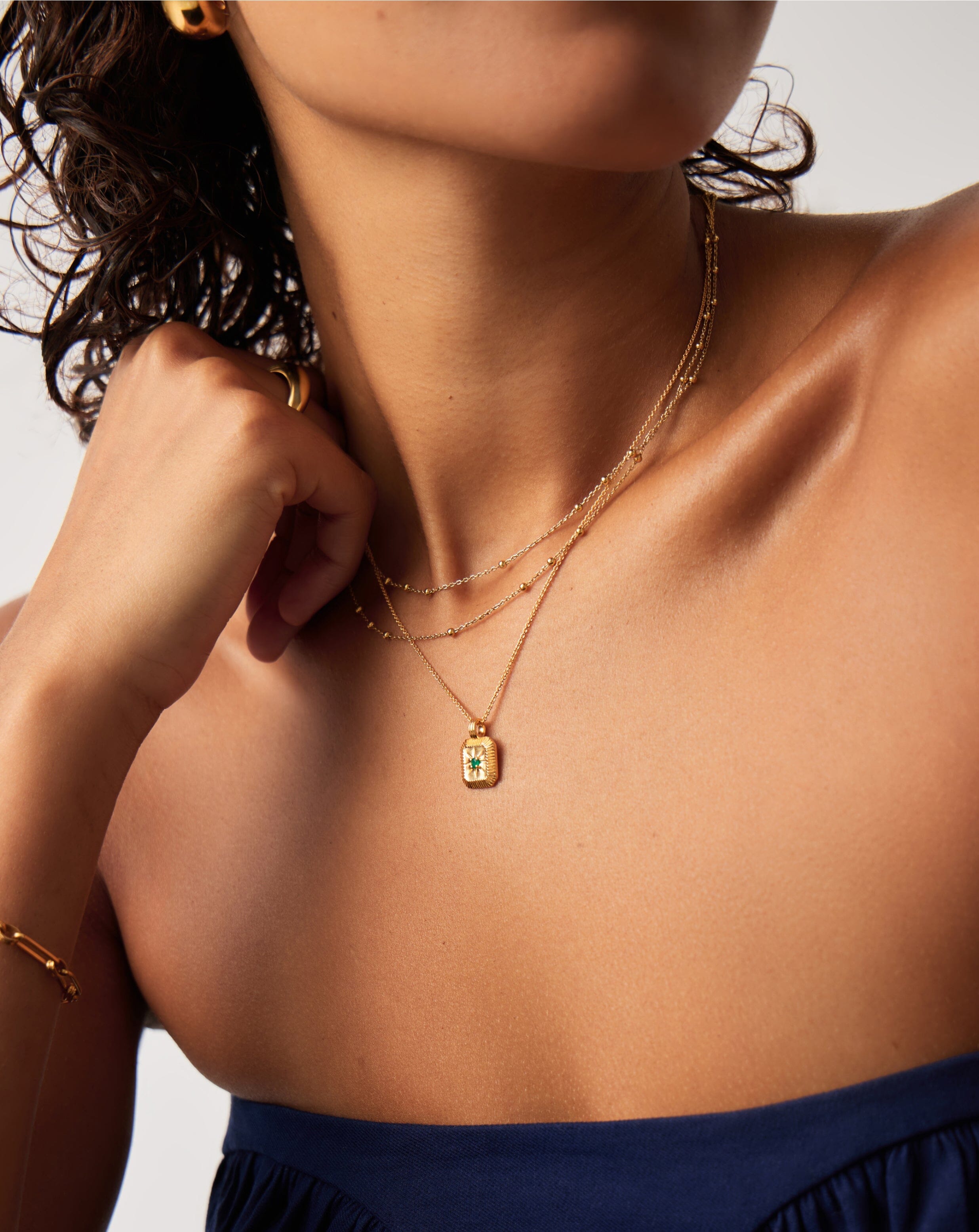 May Birthstone Pendant Necklace