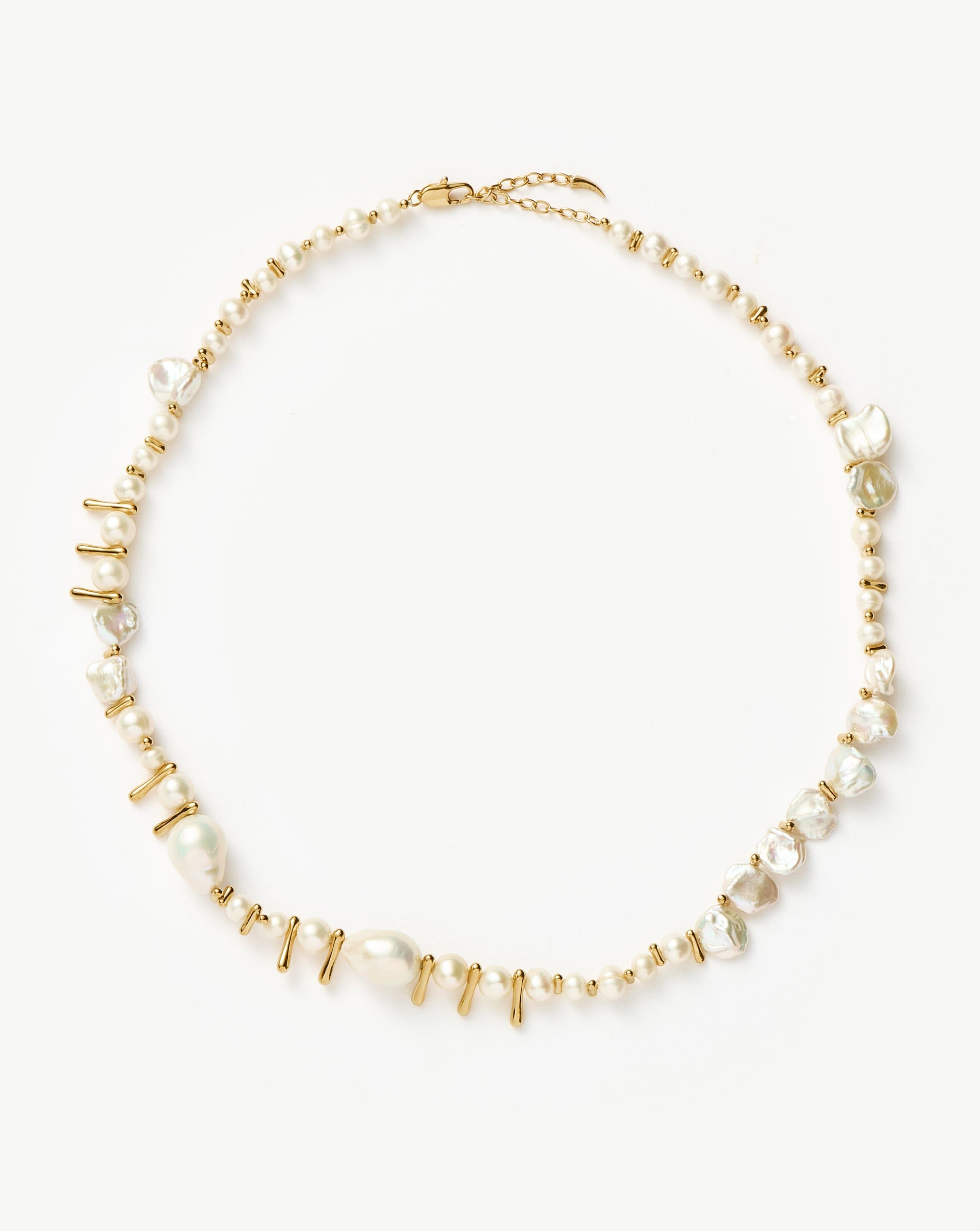 Mixed Pearl Statement Beaded Necklace | 18ct Gold Plated/Pearl