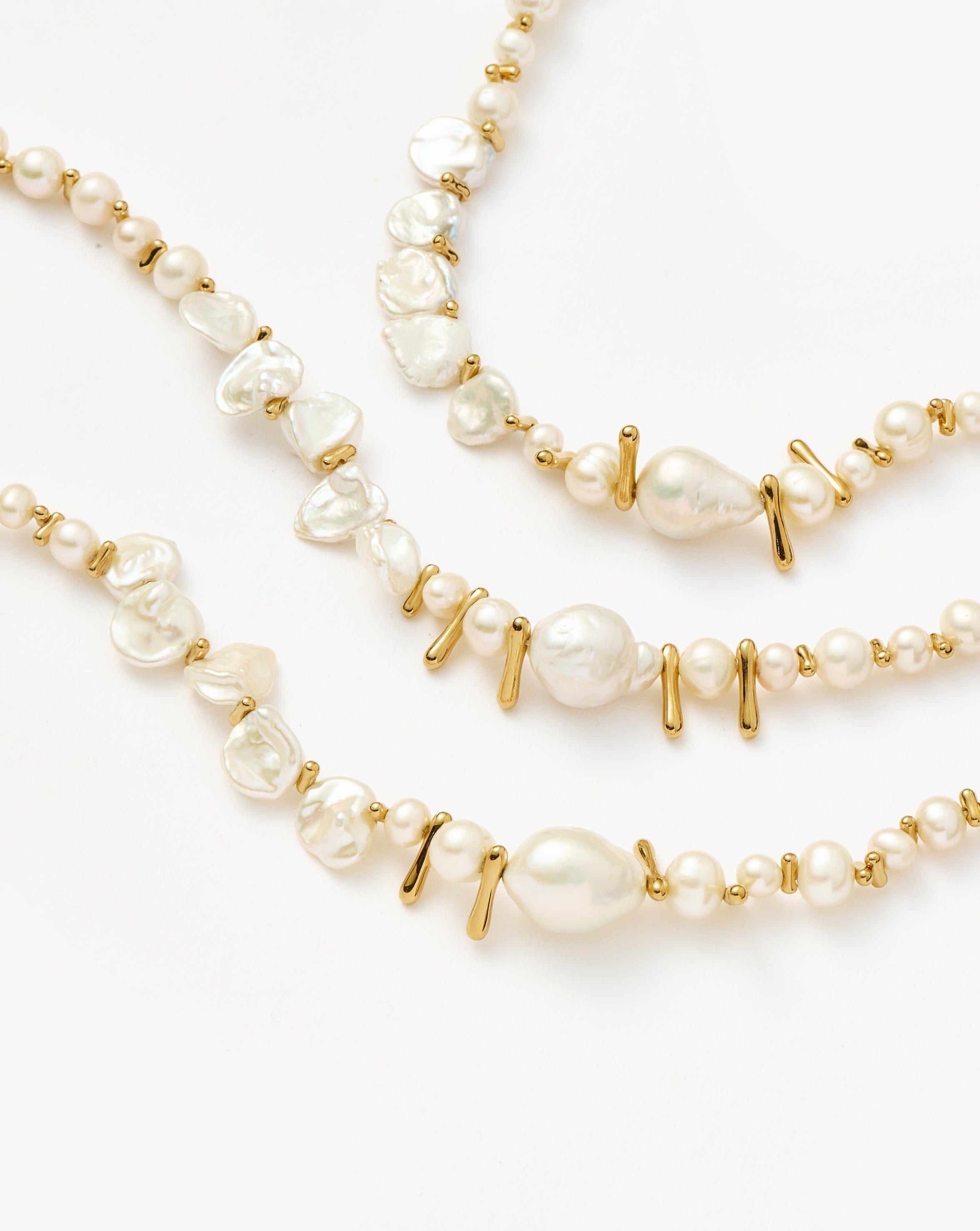 Mixed Pearl Statement Beaded Necklace | 18ct Gold Plated/Pearl