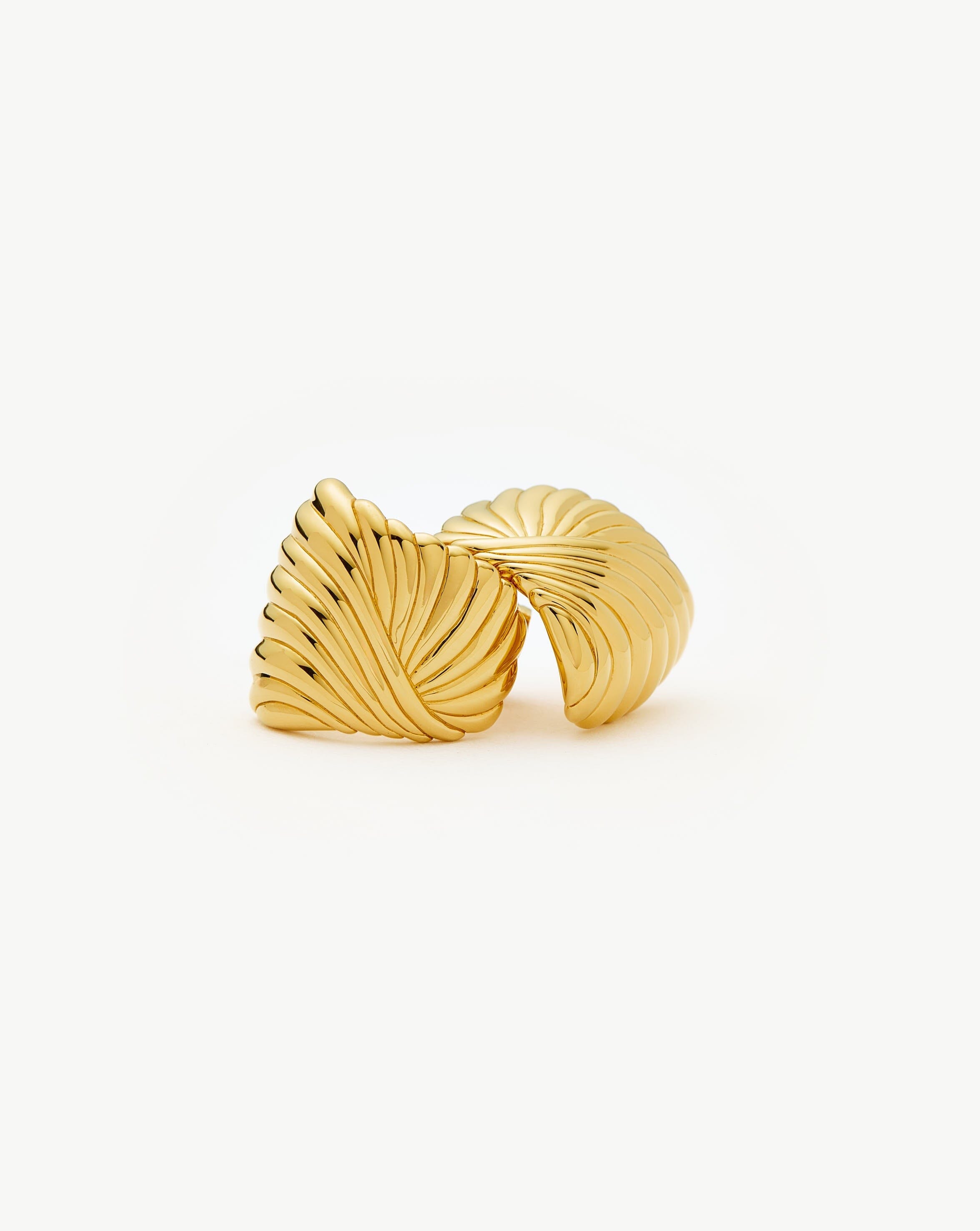 Ripple Stud Earrings | 18ct Gold Plated