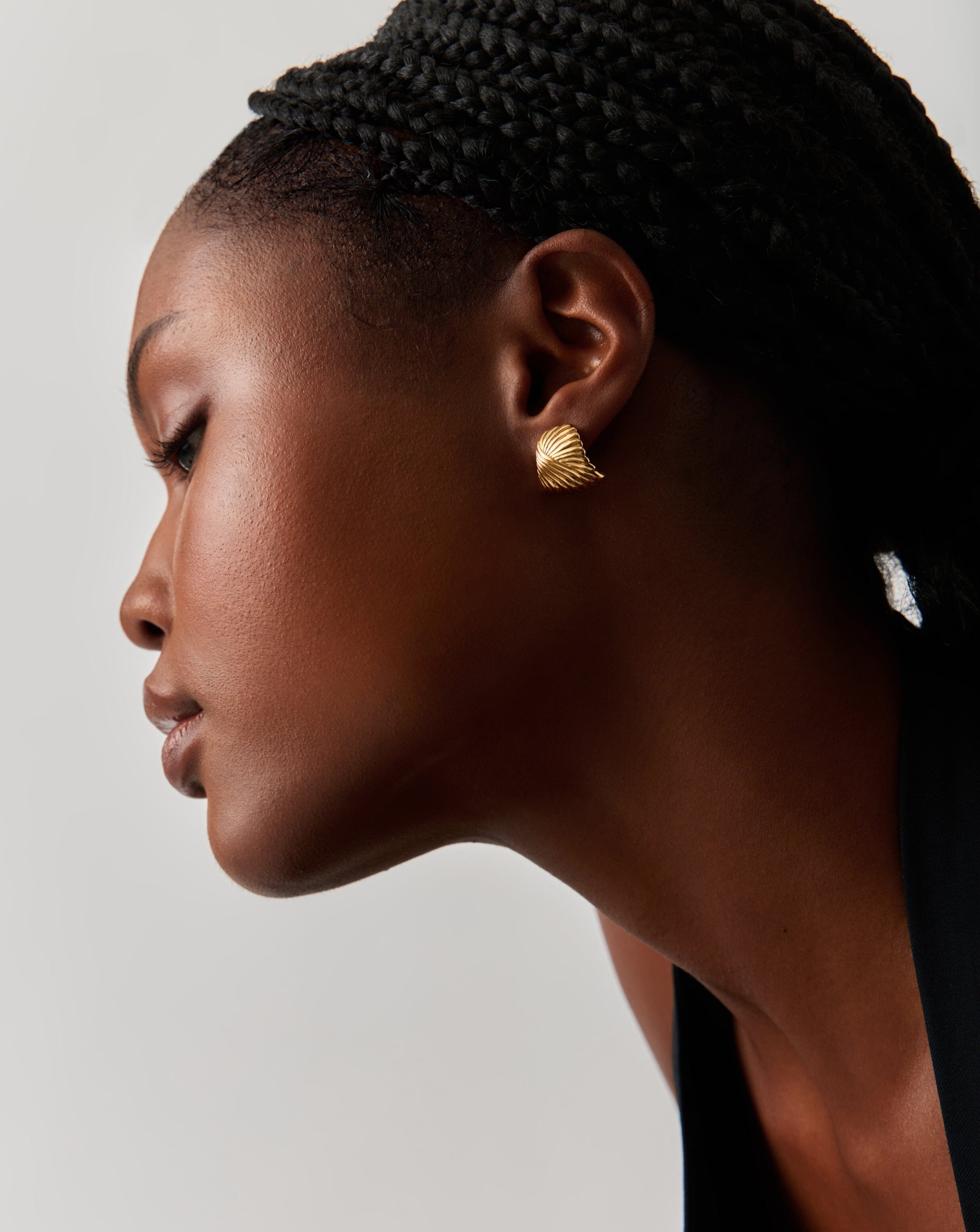 Ripple Stud Earrings | 18ct Gold Plated
