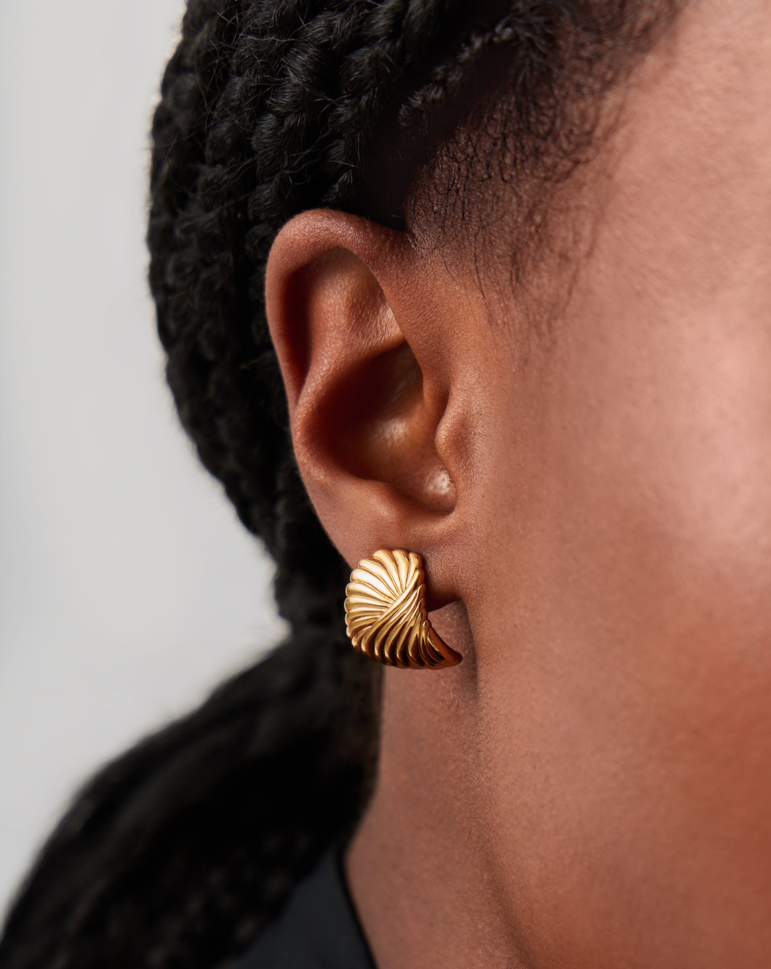 Ripple Stud Earrings | 18ct Gold Plated