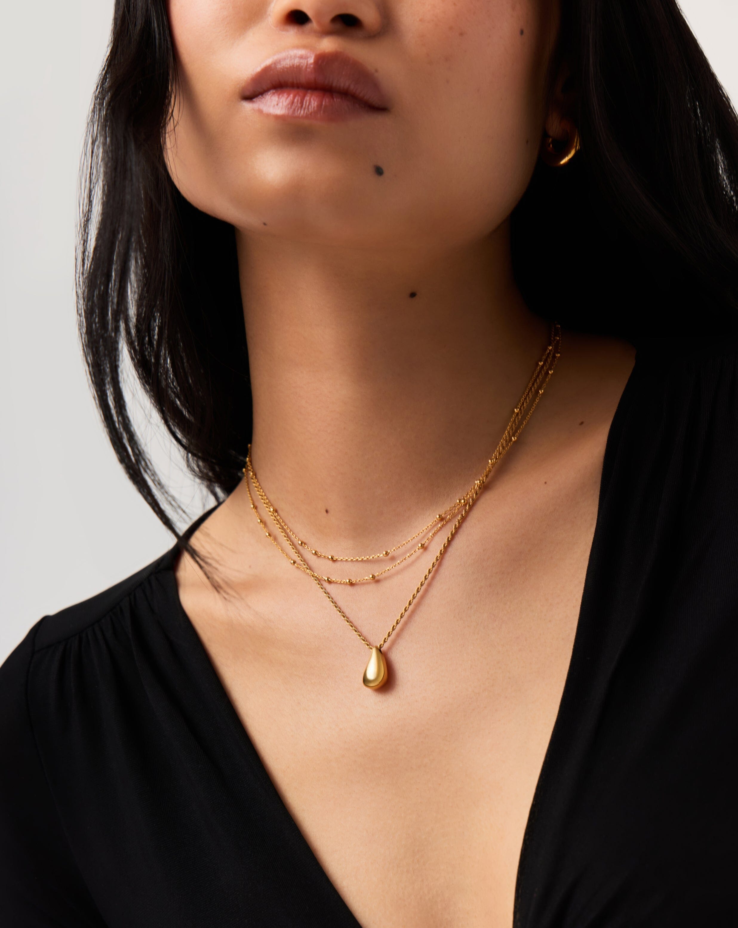 Savi Droplet Pendant & Double Necklace Set | 18ct Gold Vermeil