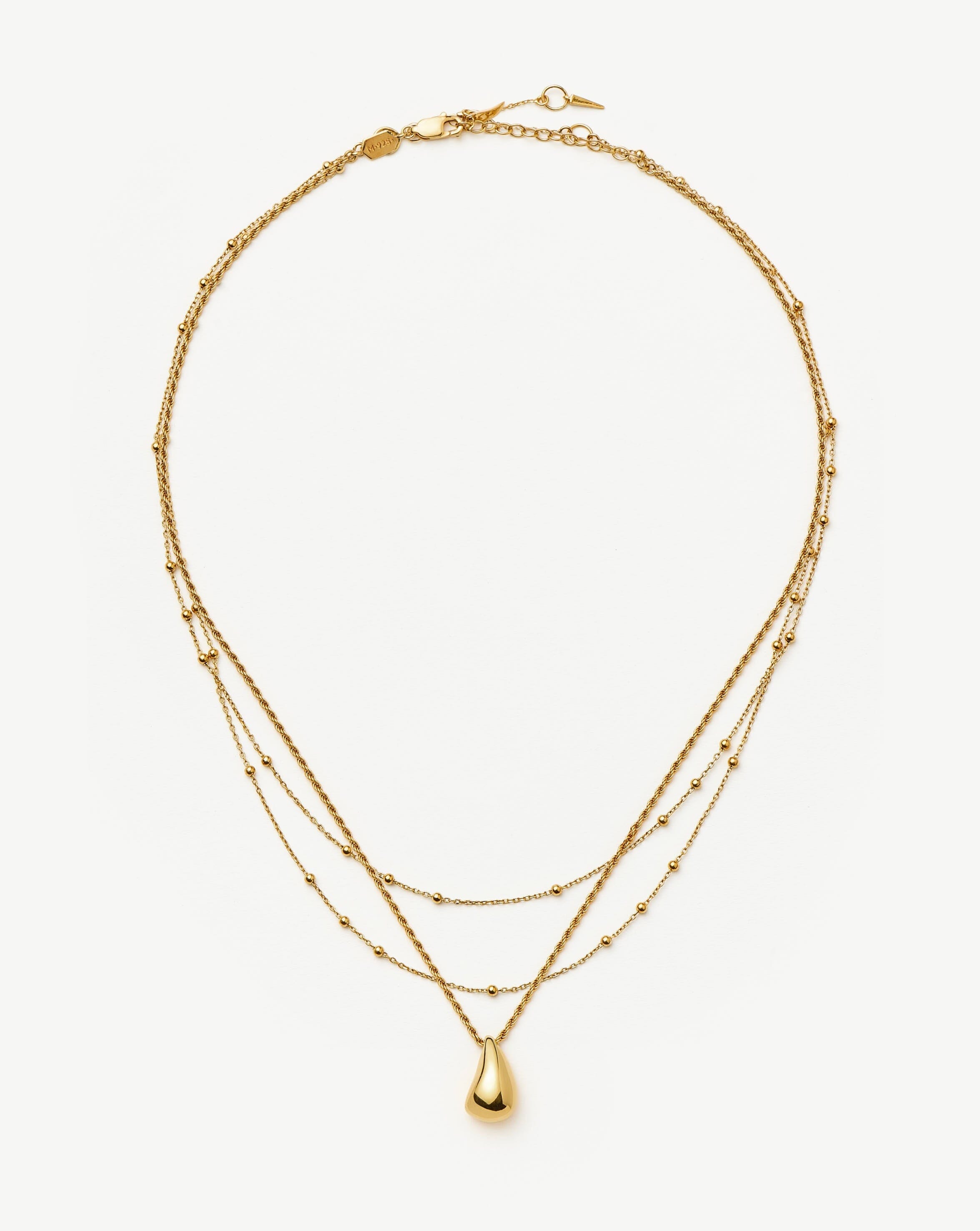 Savi Droplet Pendant & Double Necklace Set | 18ct Gold Vermeil