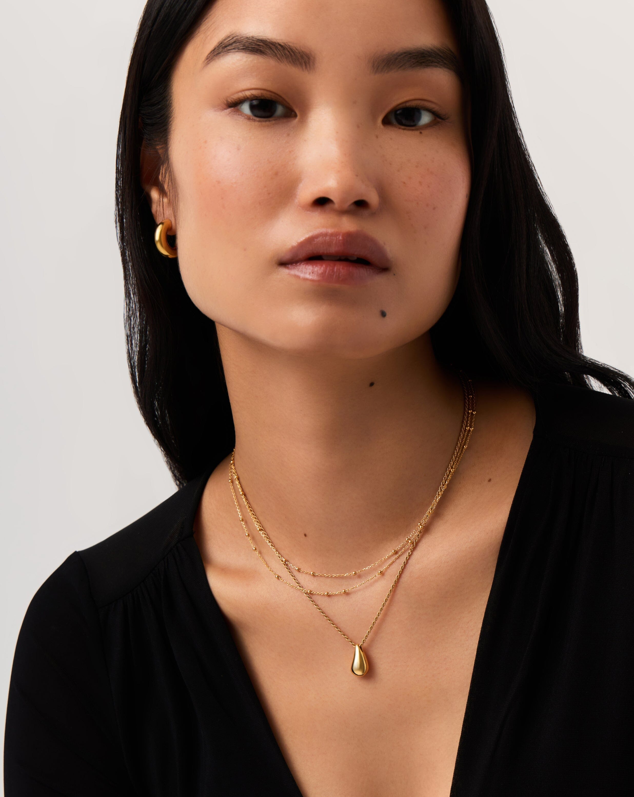 Savi Droplet Pendant & Double Necklace Set | 18ct Gold Vermeil