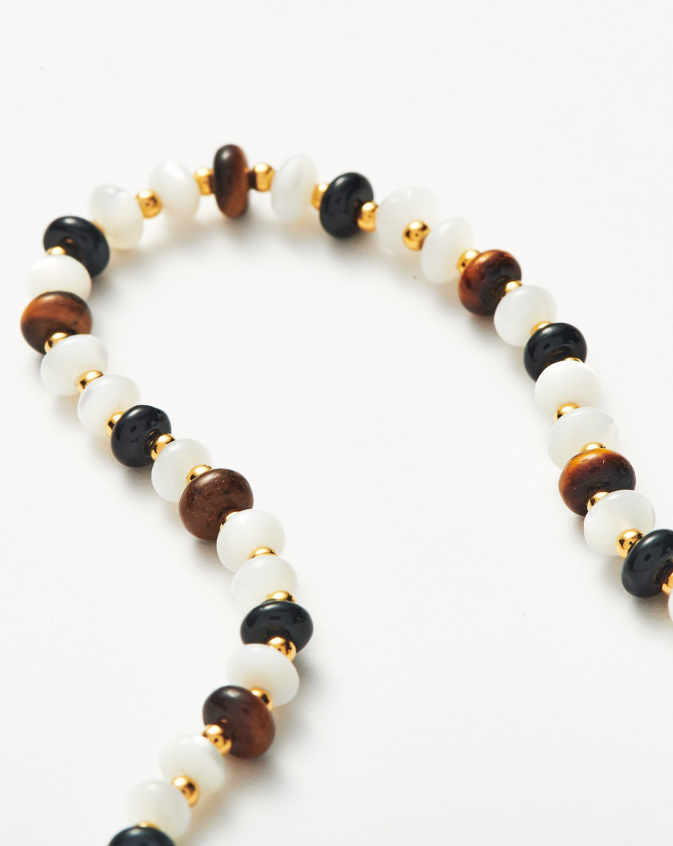 Savi Pearl & Gemstone Beaded Necklace | 18ct Gold Plated/Multi