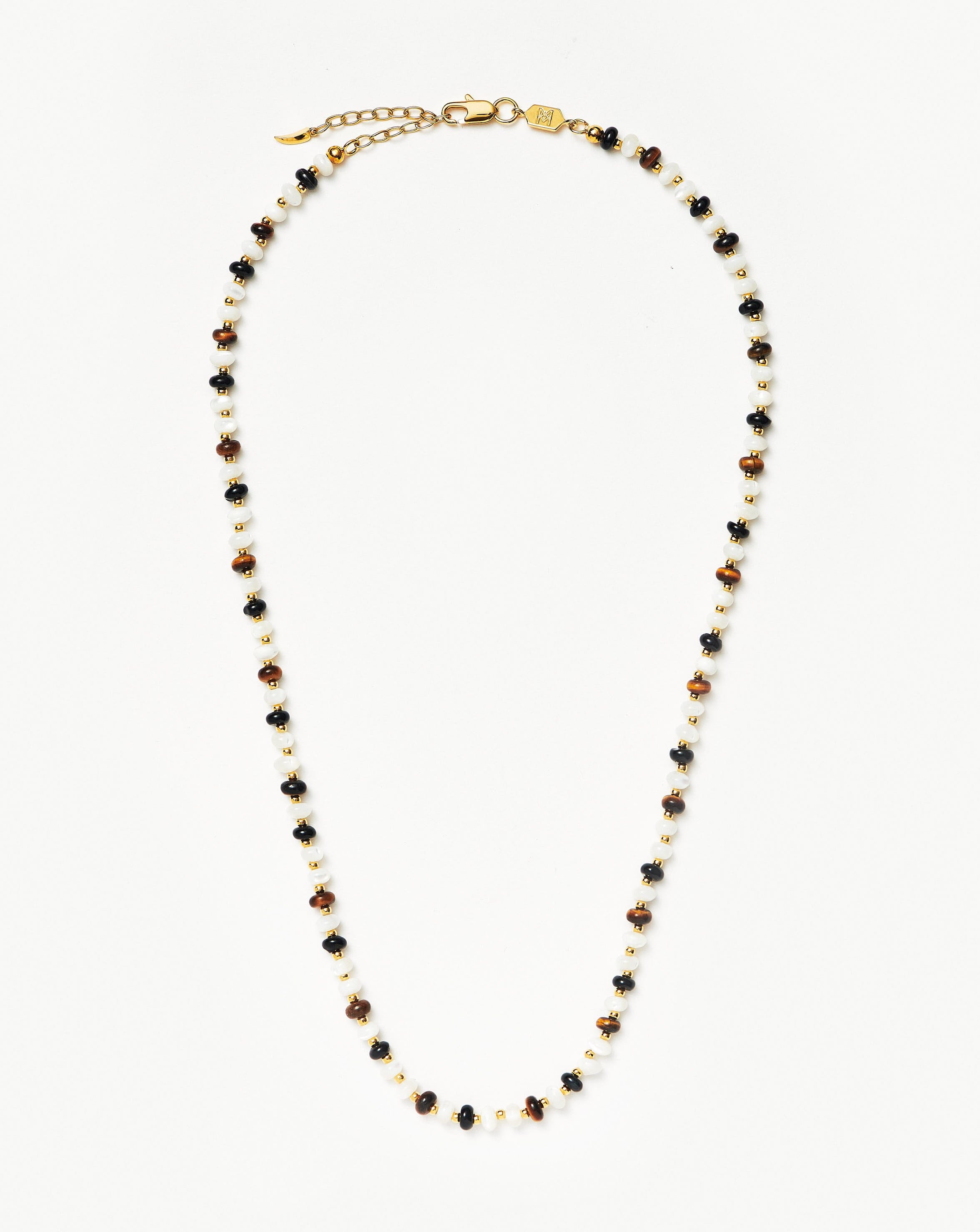 Savi Pearl & Gemstone Beaded Necklace | 18ct Gold Plated/Multi