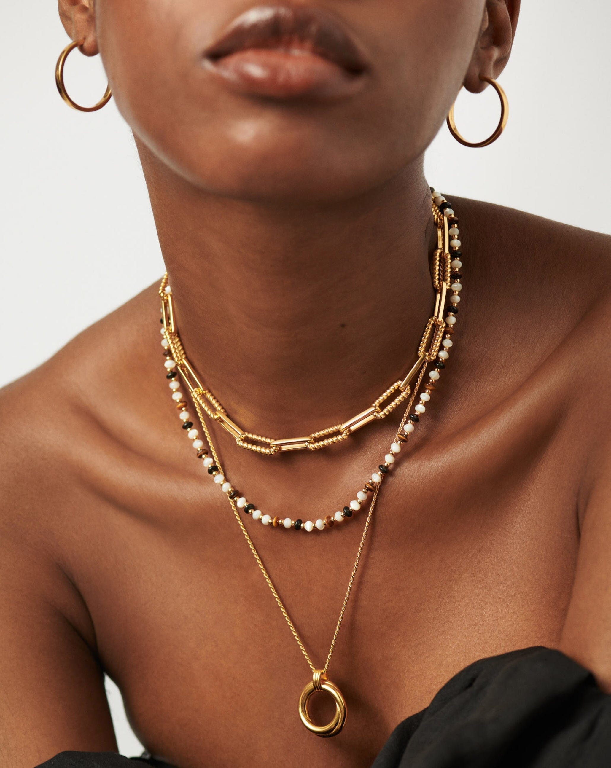Savi Pearl & Gemstone Beaded Necklace | 18ct Gold Plated/Multi