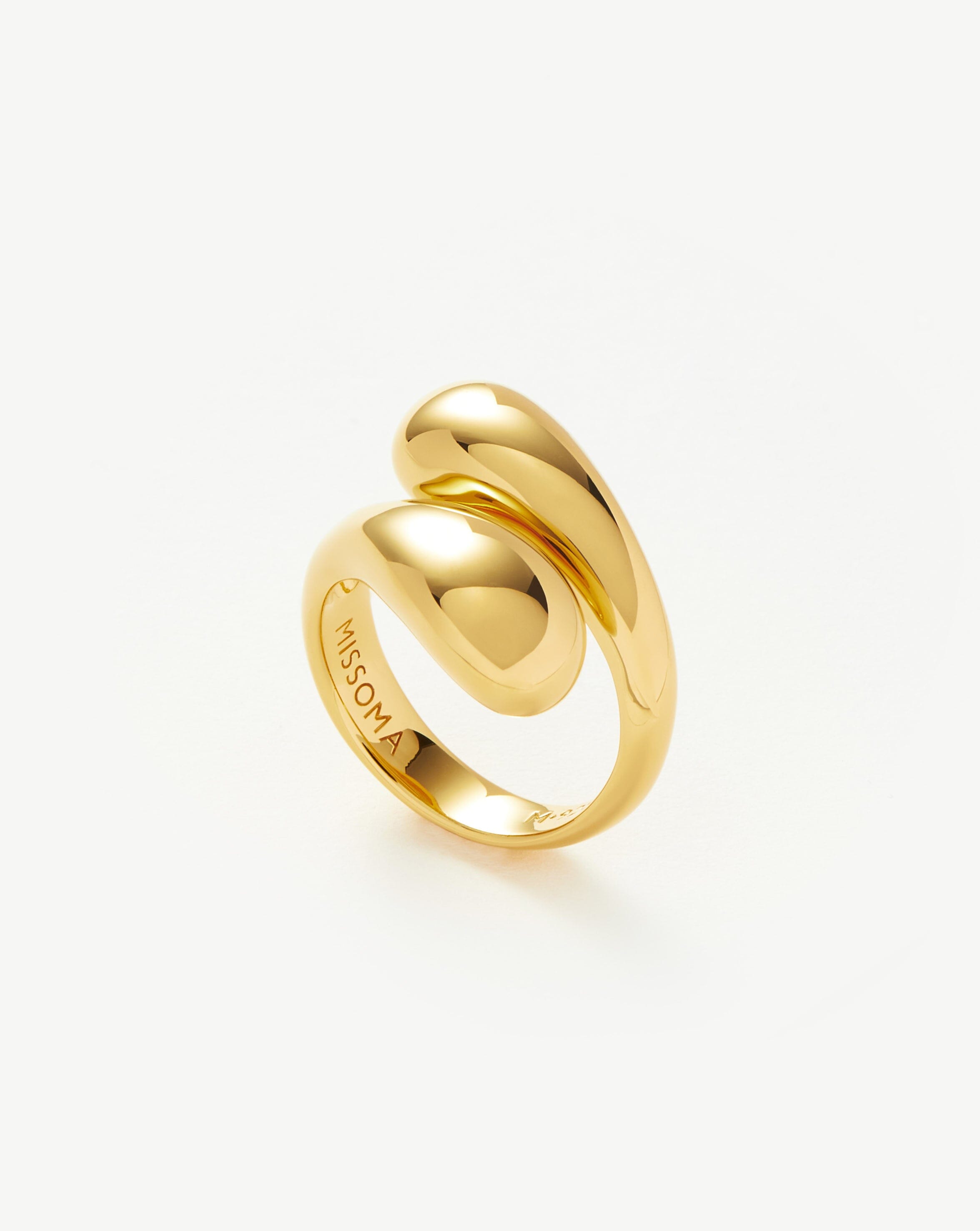 Savi Sculptural Crossover Ring | 18ct Gold Vermeil