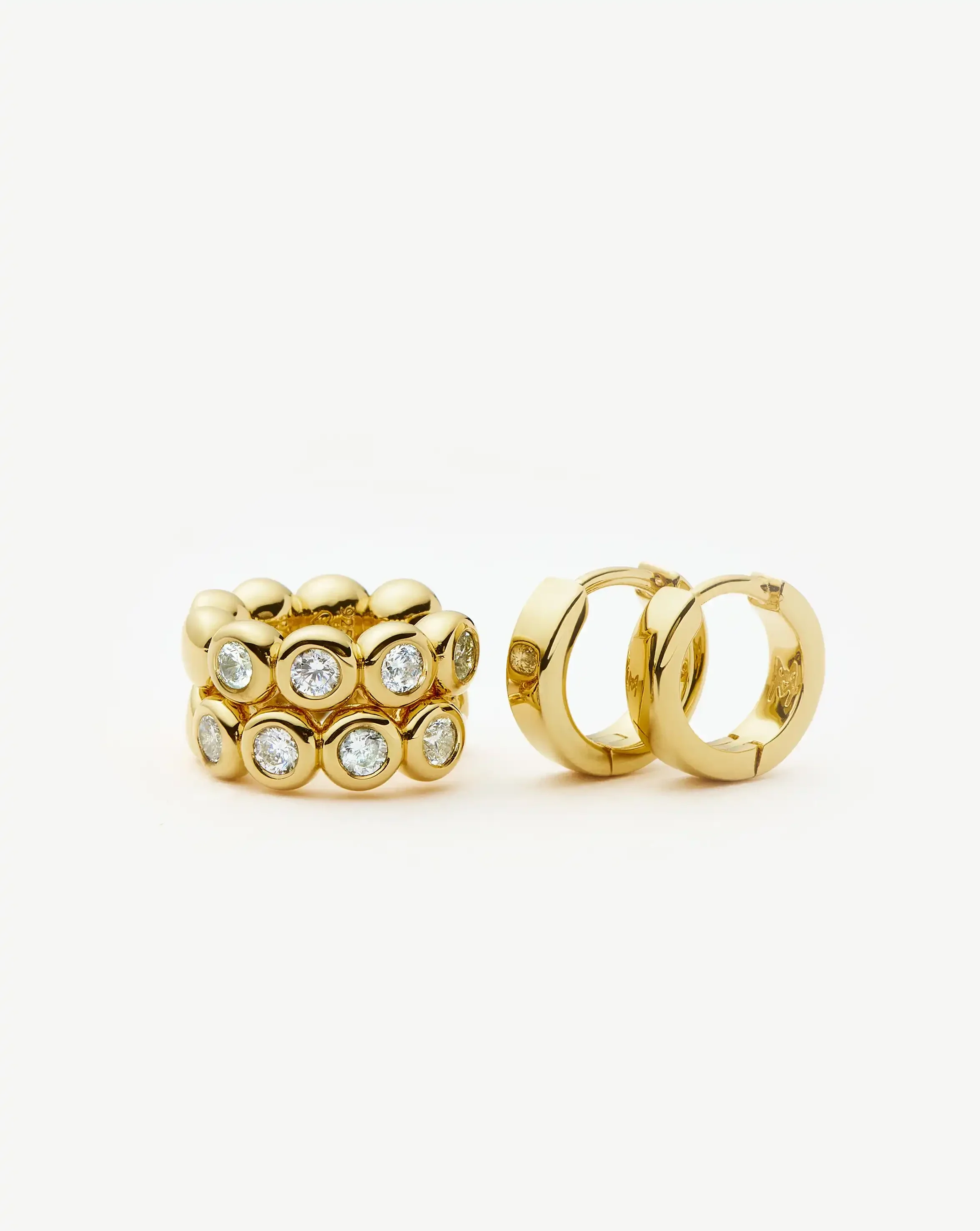Tennis & Chubby Hoop Earring Set | 18ct Gold Vermeil