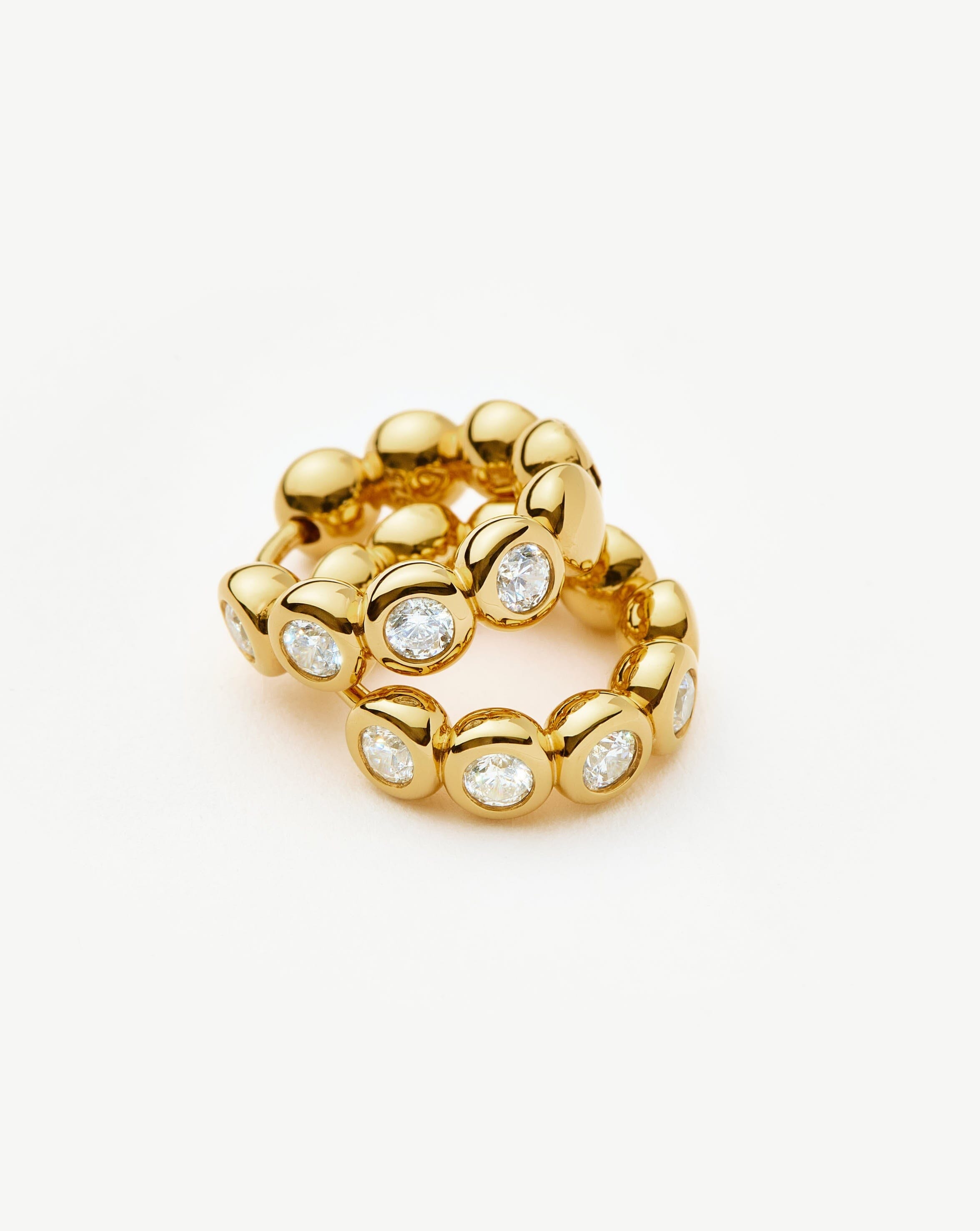 Tennis Small Hoop Earrings | 18ct Gold Vermeil Cubic Zirconia