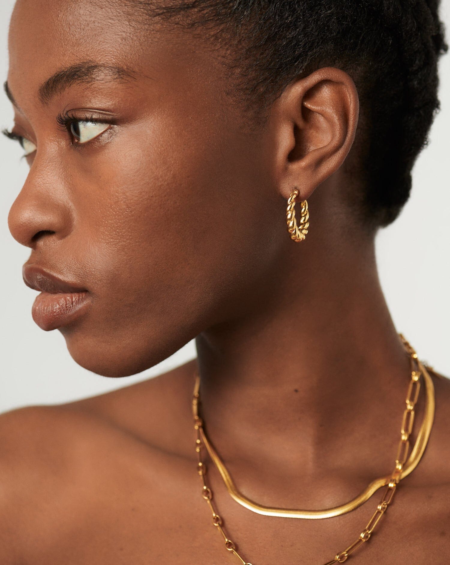 Twisted Tidal Medium Hoop Earrings | 18ct Gold Plated