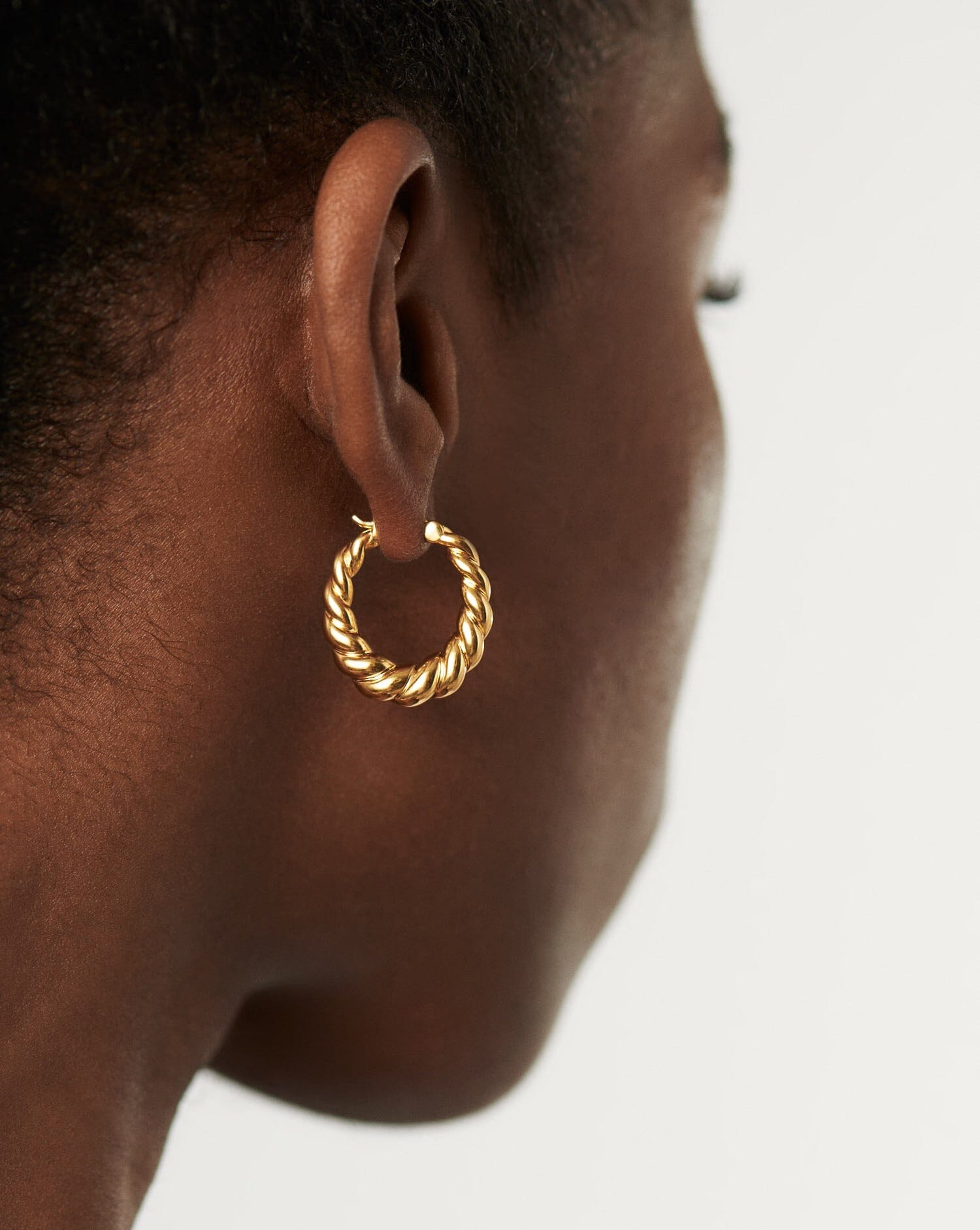 Twisted Tidal Medium Hoop Earrings | 18ct Gold Plated