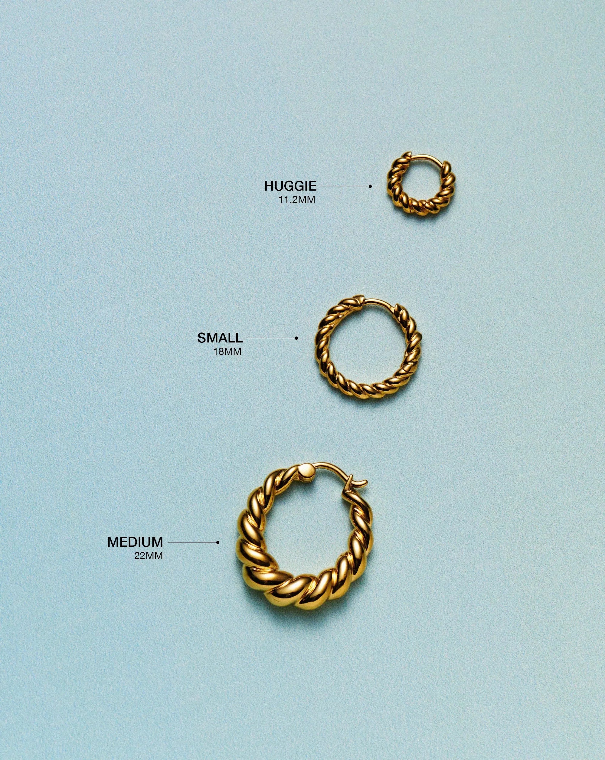 Twisted Tidal Medium Hoop Earrings | 18ct Gold Plated